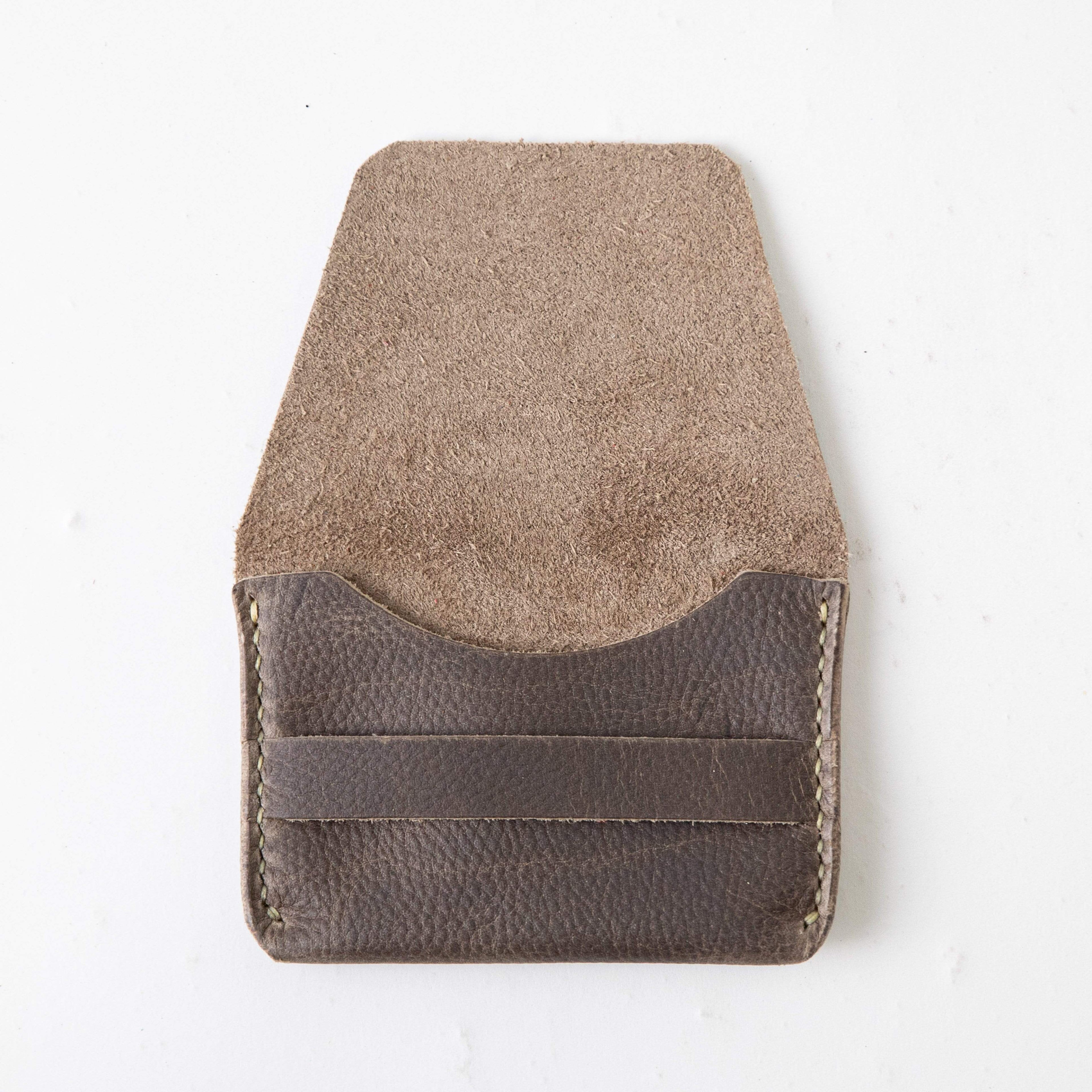 Grey Kodiak Flap Wallet- mens leather wallet - handmade leather wallets at KMM & Co.