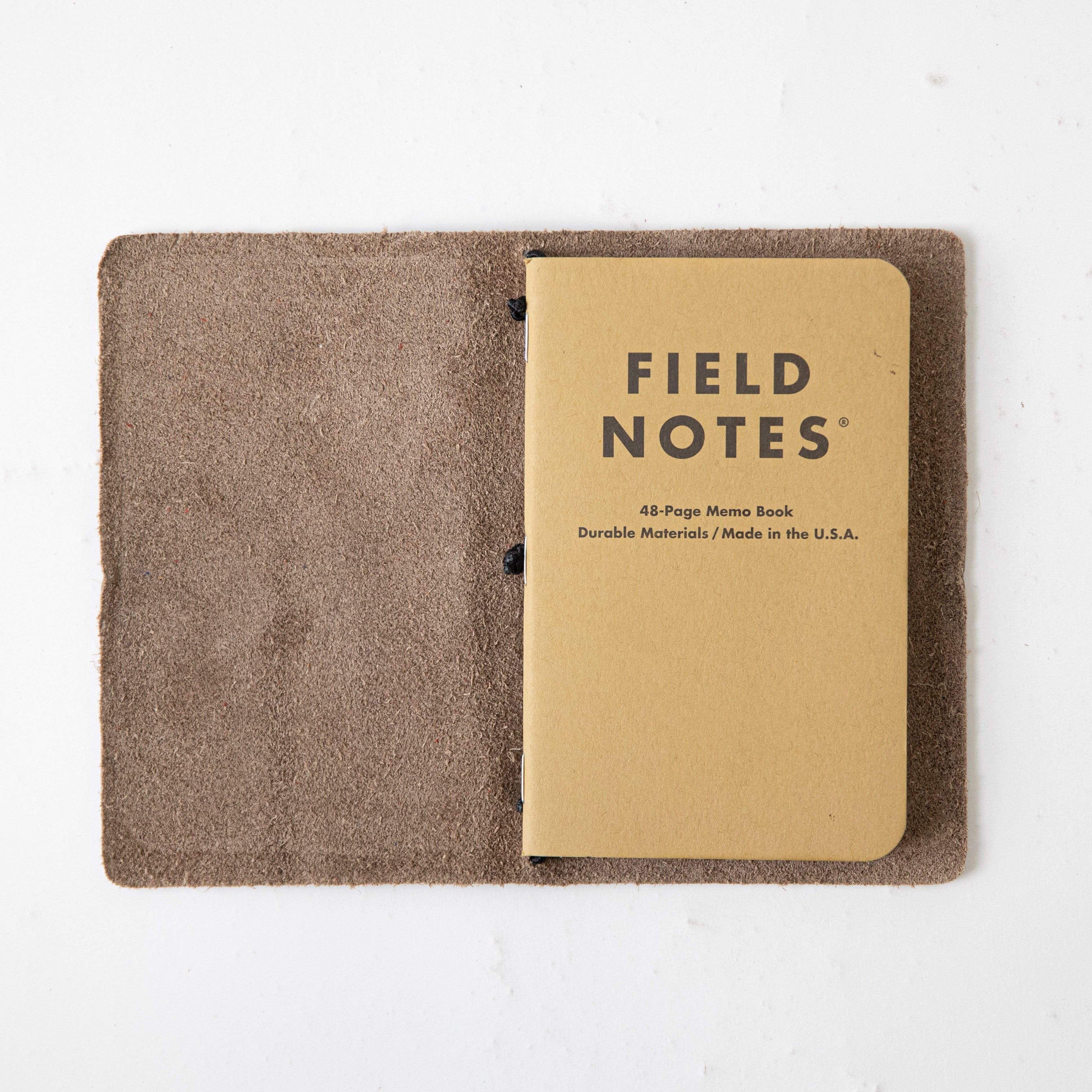 Grey Kodiak Travel Notebook- leather journal - leather notebook - KMM & Co.