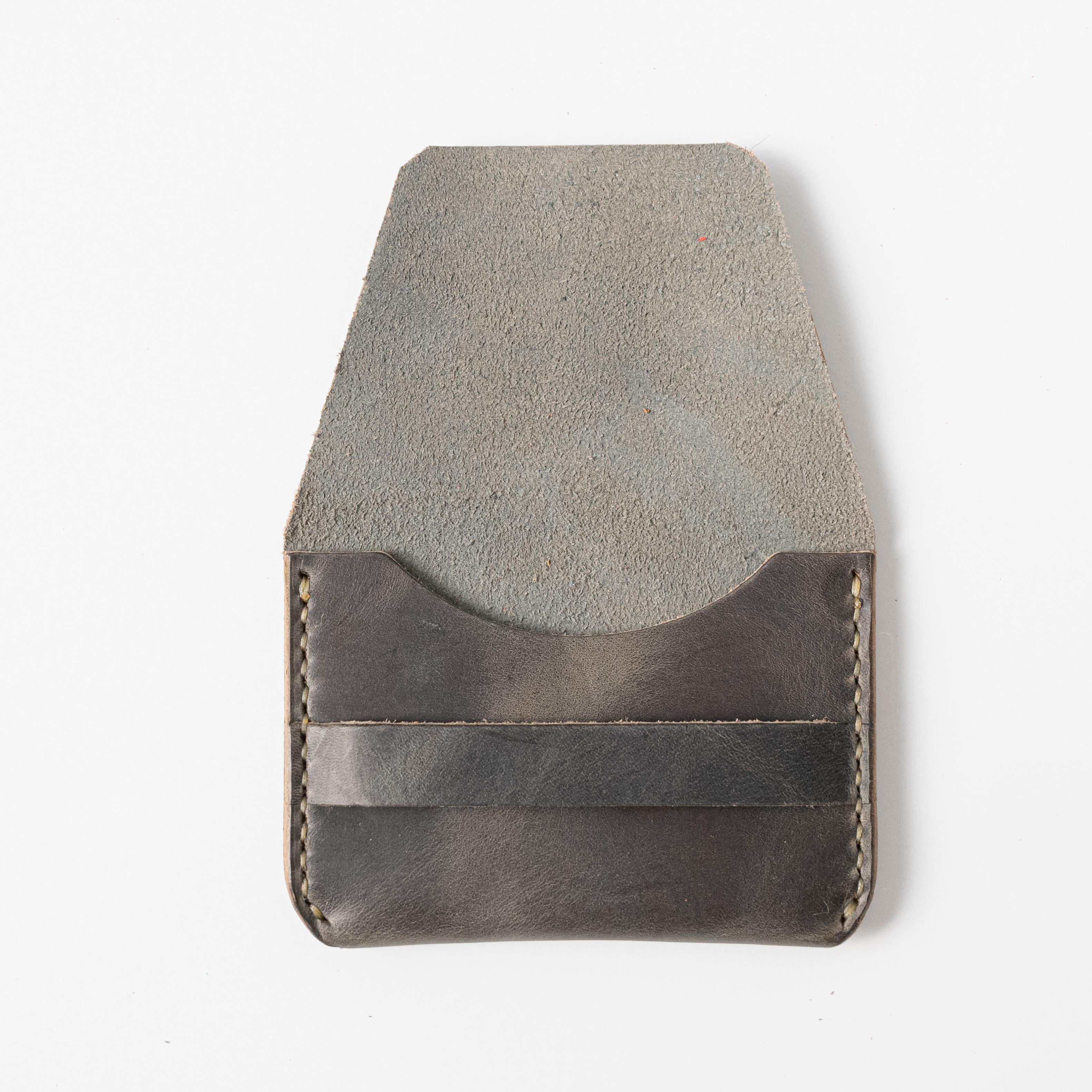 Grey Sky Flap Wallet- mens leather wallet - handmade leather wallets at KMM & Co.
