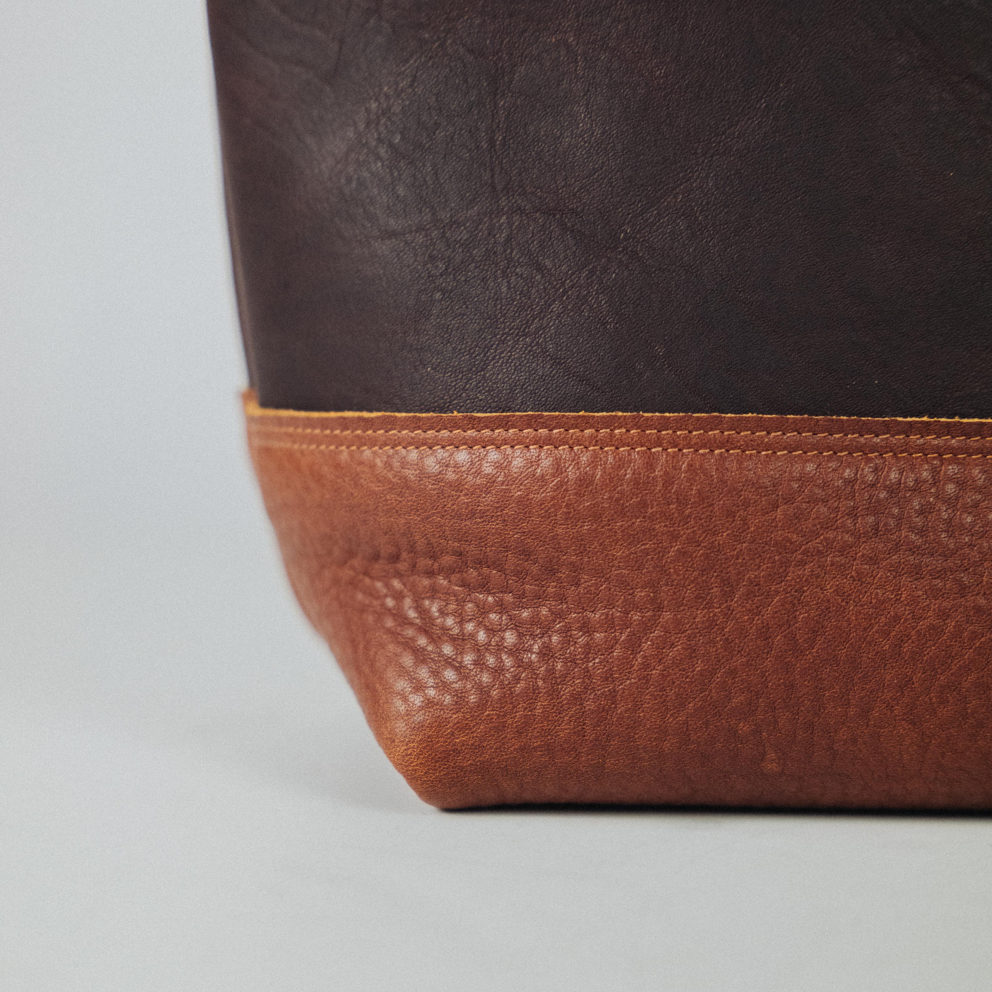 Hickory/Macchiato East West Panel Tote