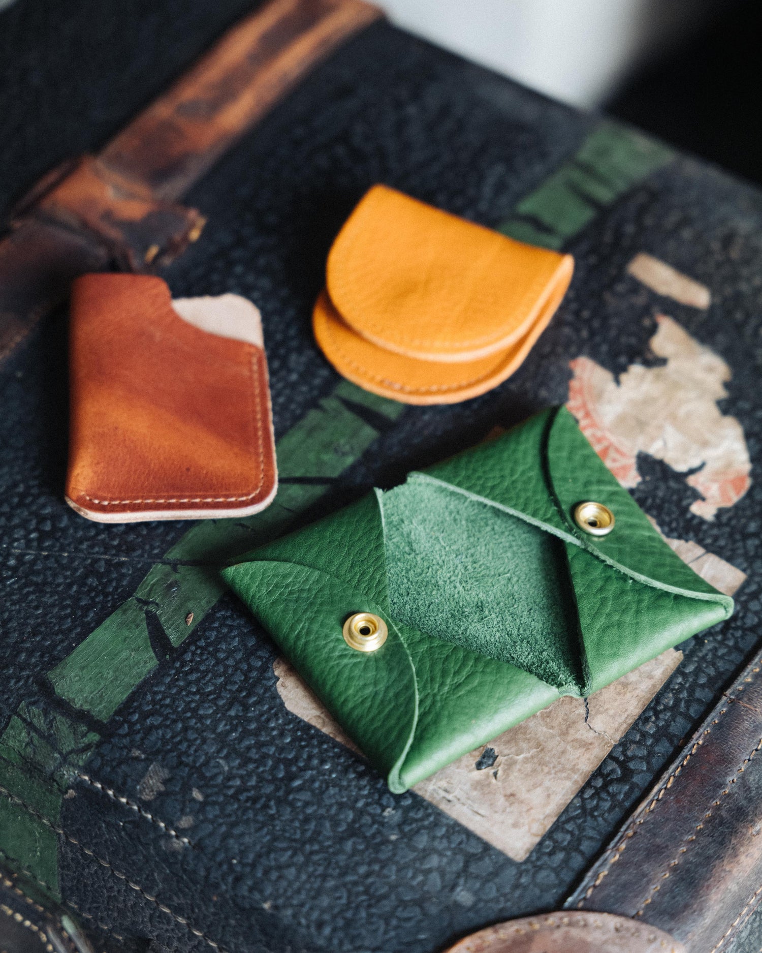 Kodiak Double Card Envelope- card holder wallet - leather wallet made in America at KMM & Co.