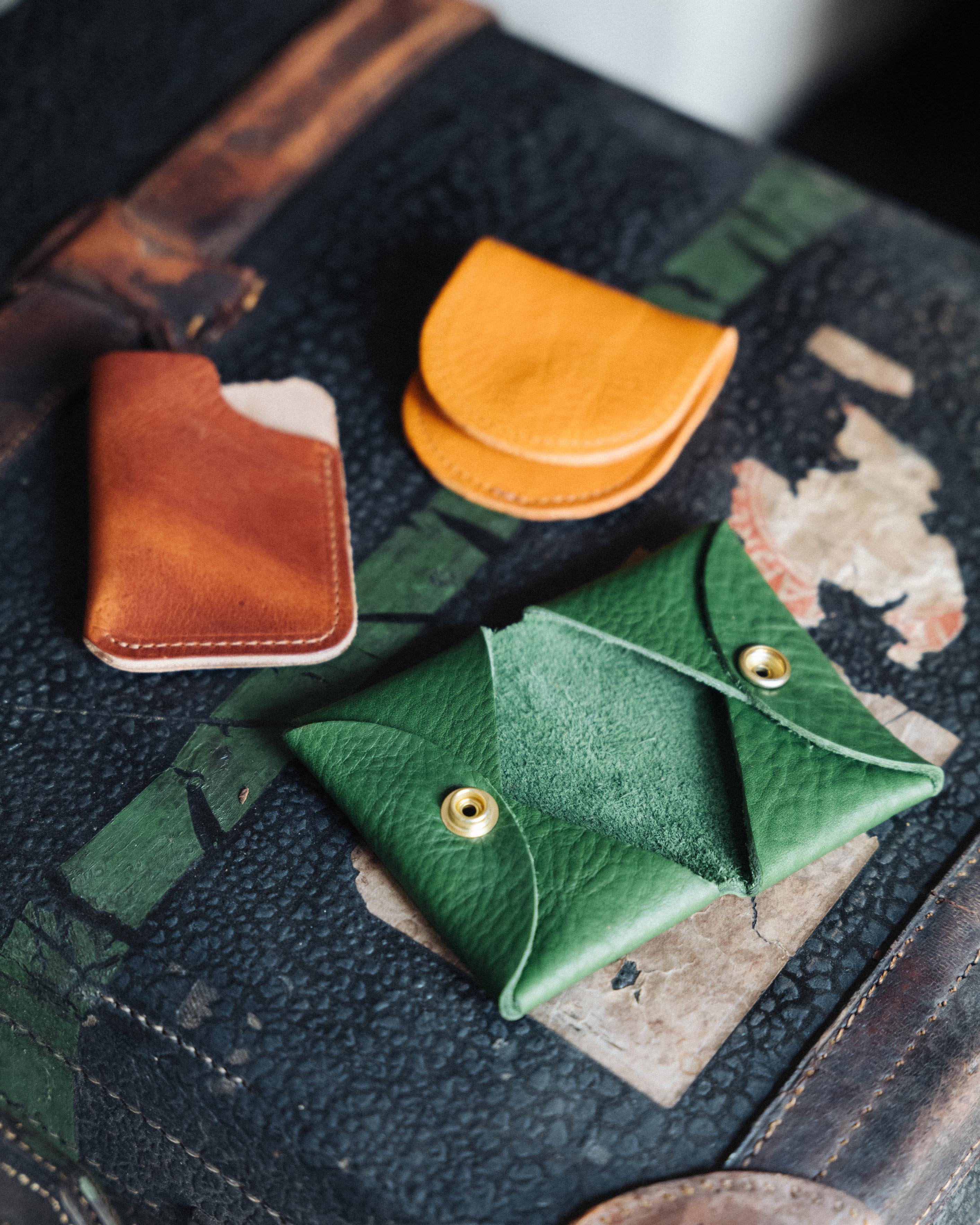 Kodiak Double Card Envelope- card holder wallet - leather wallet made in America at KMM & Co.