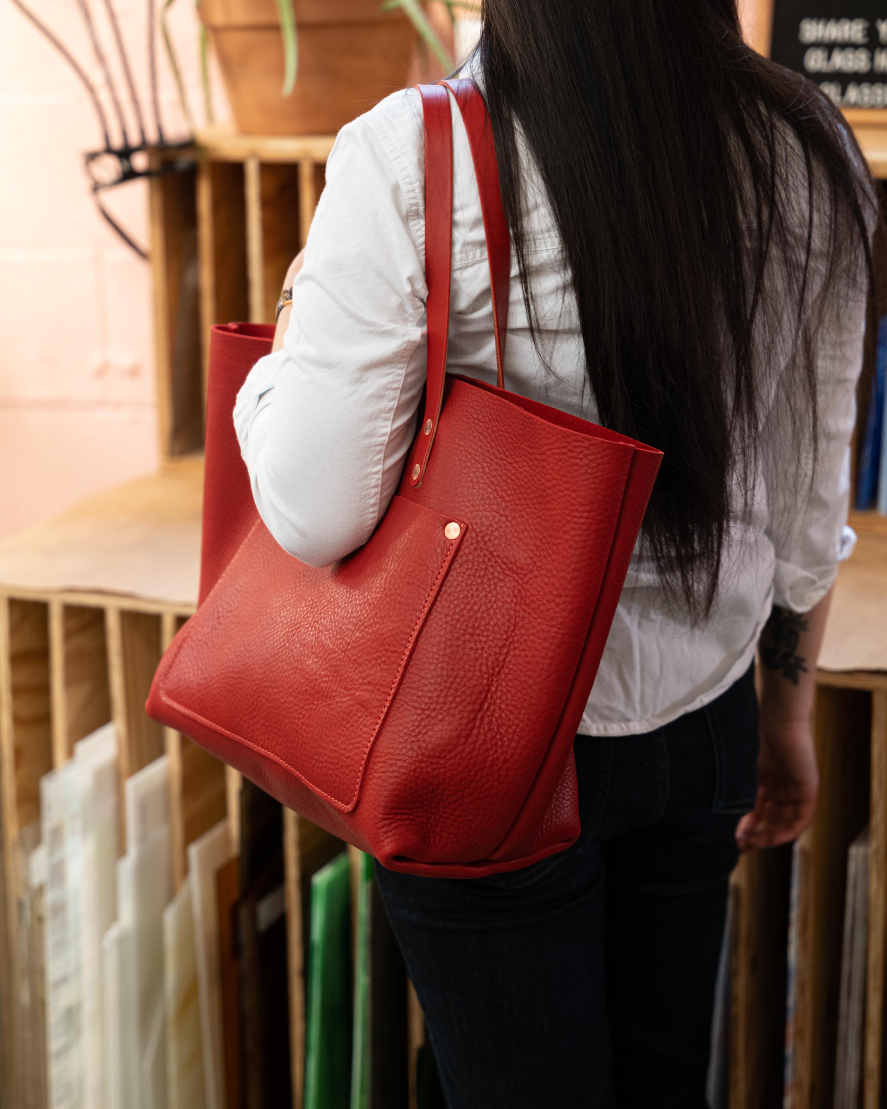 Scratch-and-Dent Red Cypress Market Tote