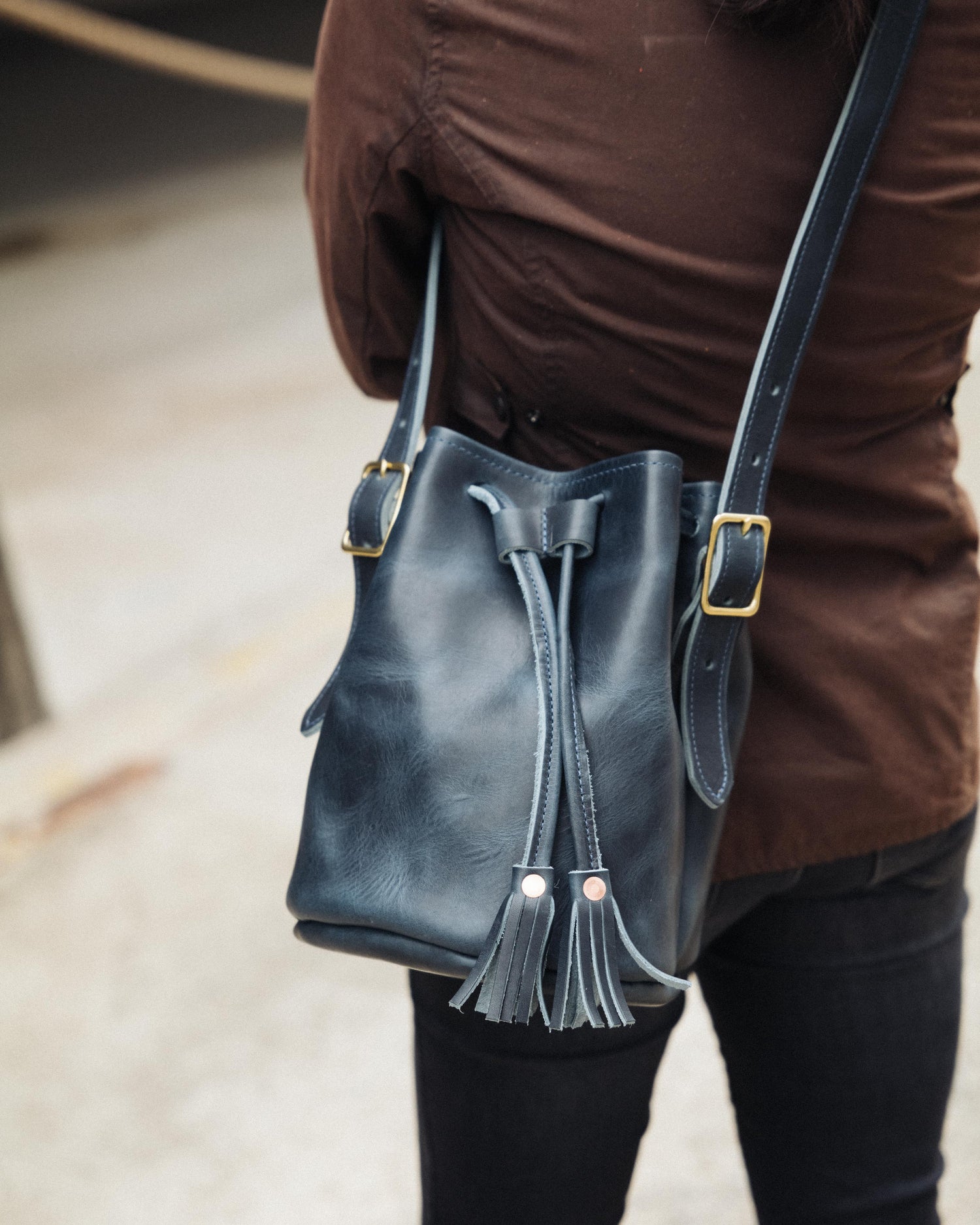 Cobalt Dublin Bucket Bag