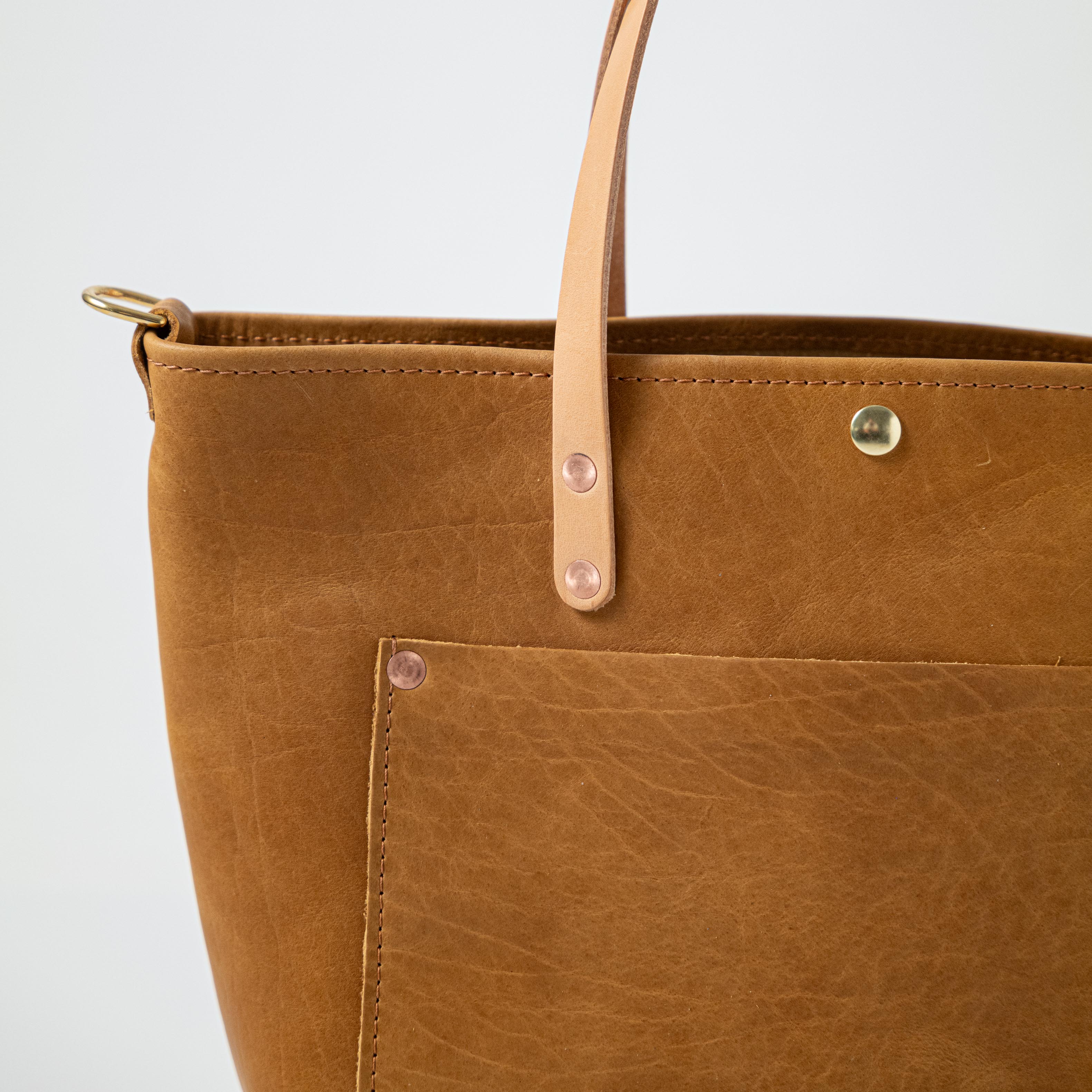 Scratch-and-Dent Natural Bison East West Travel Tote