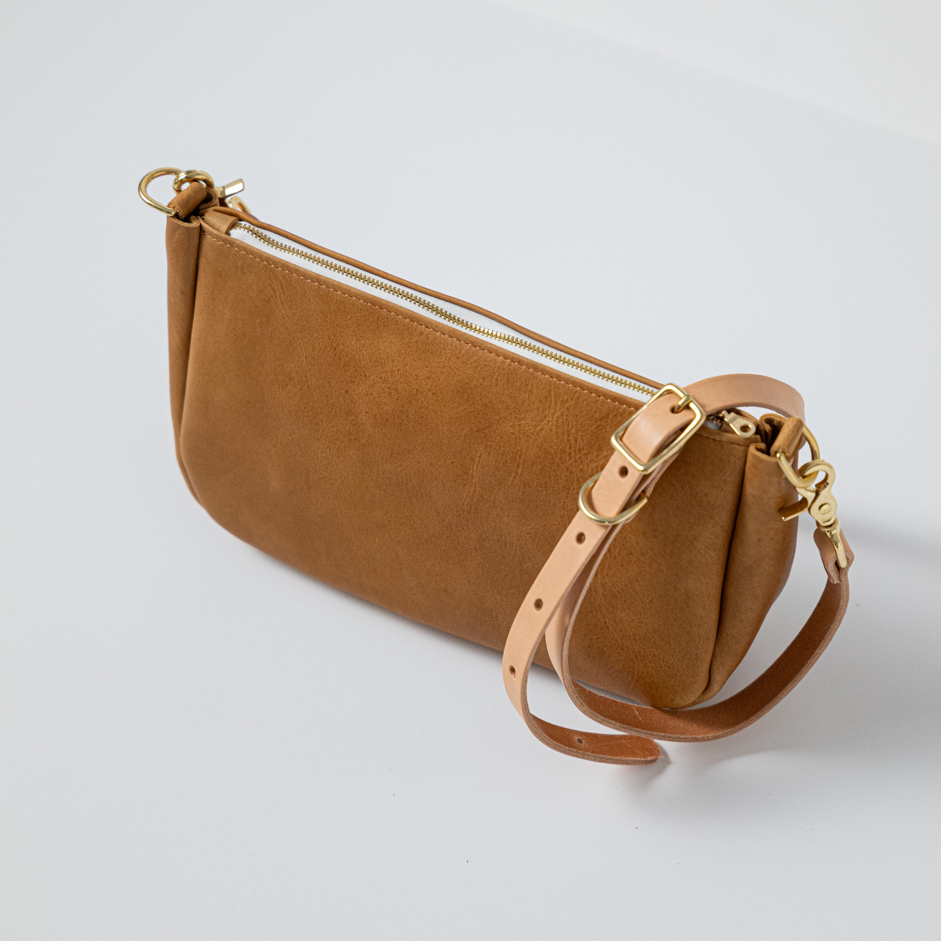 Scratch-and-Dent Natural Bison Crossbody Bag