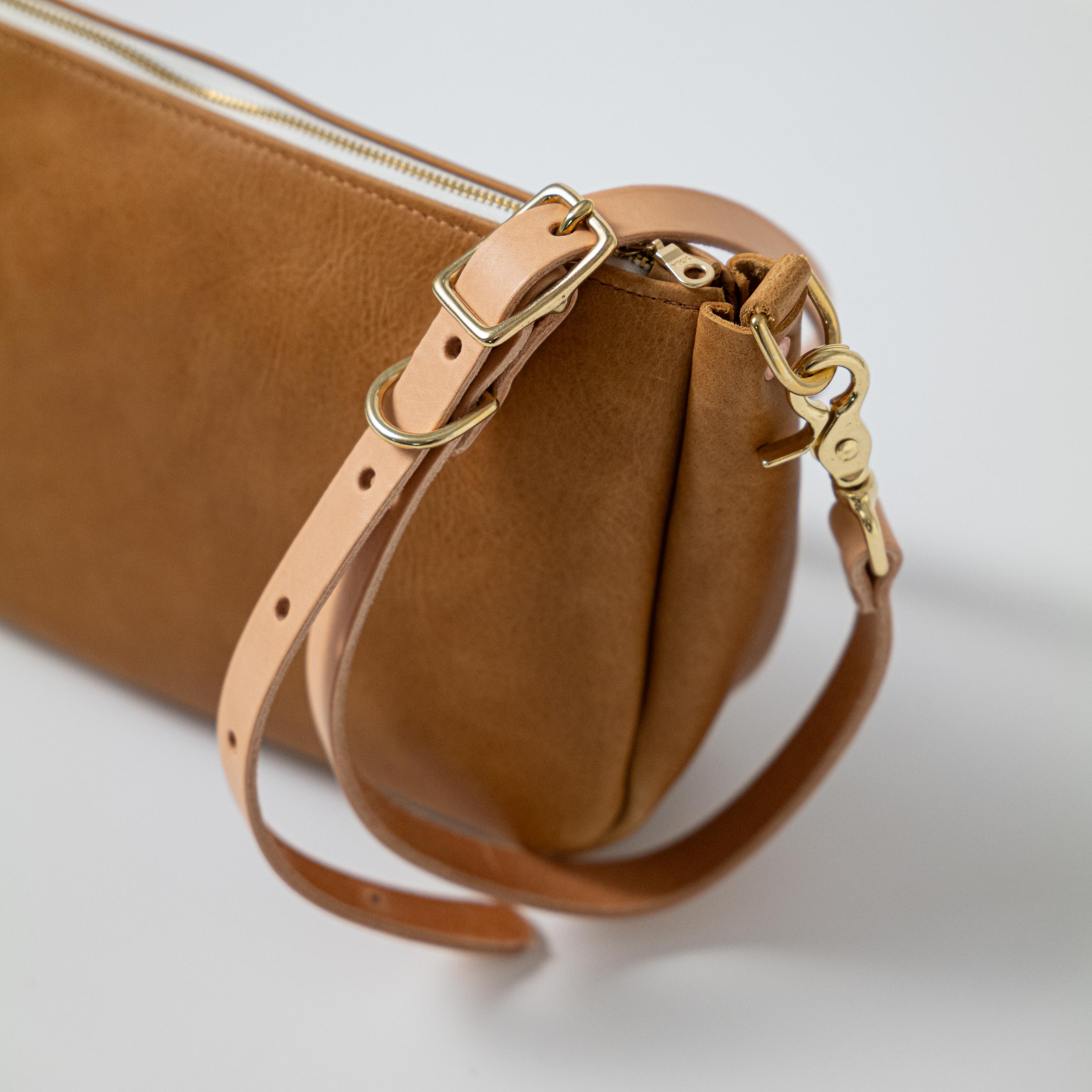 Scratch-and-Dent Natural Bison Crossbody Bag