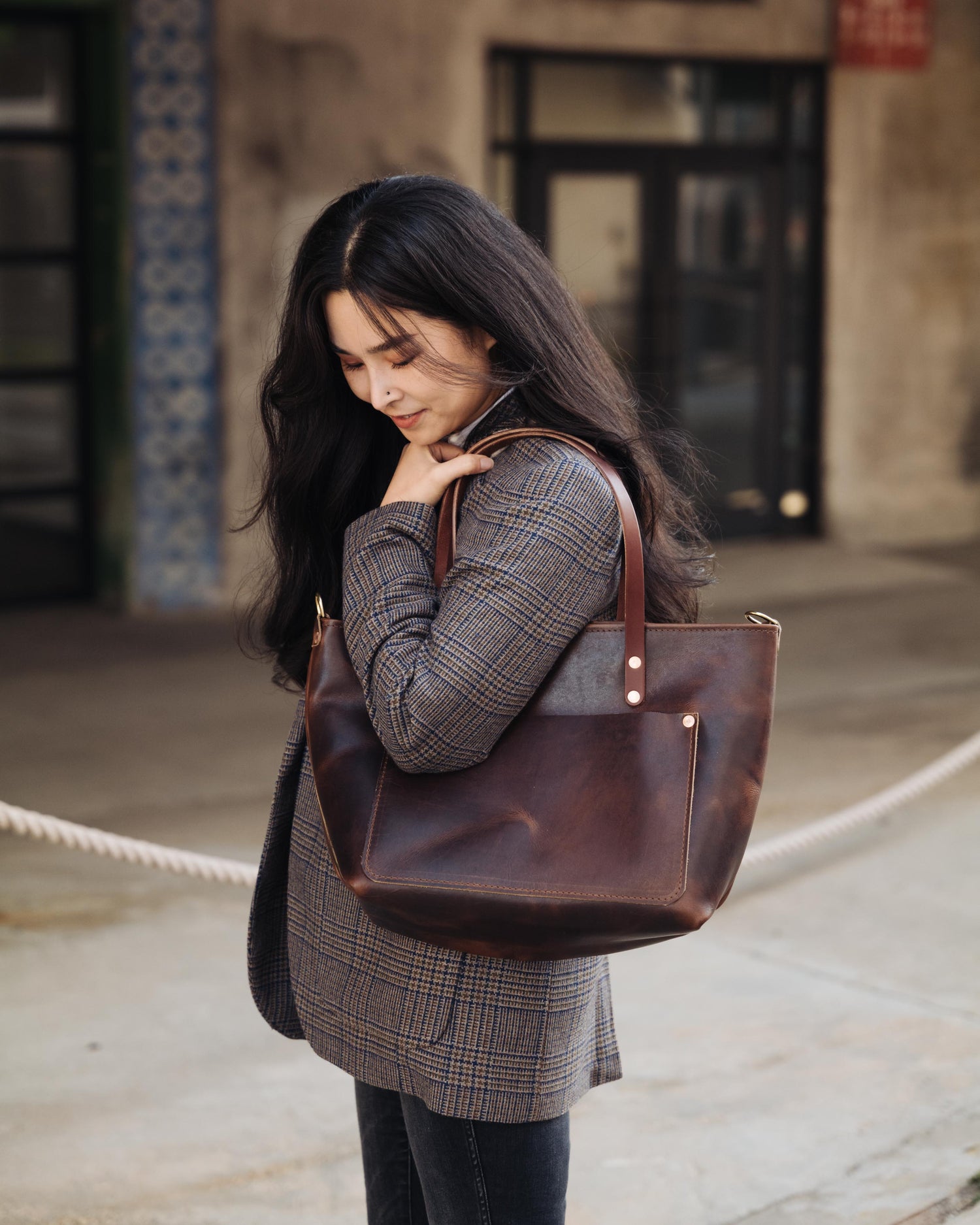 Brown Dublin East West Travel Tote