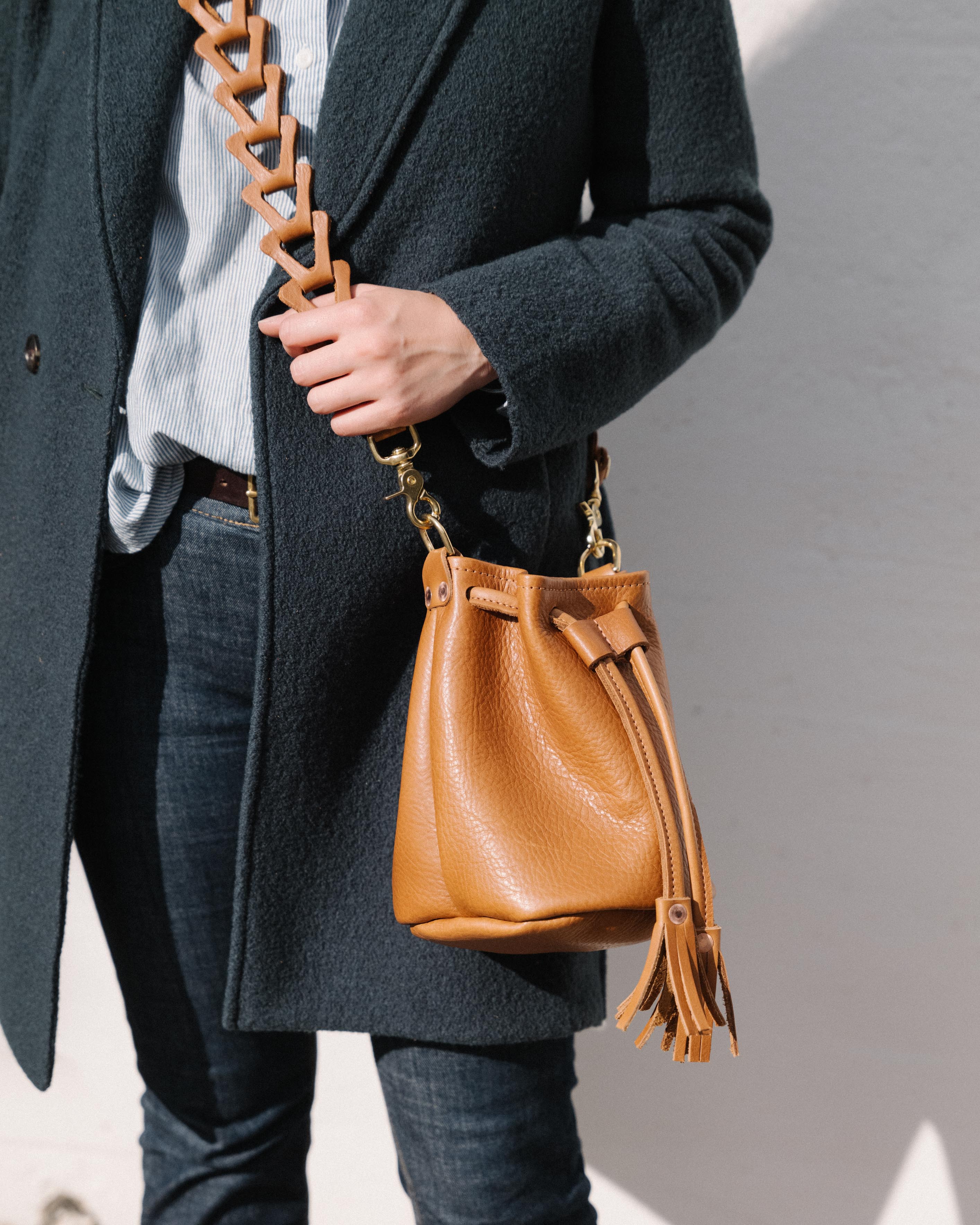 Tan Kodiak Mini Bucket Bag