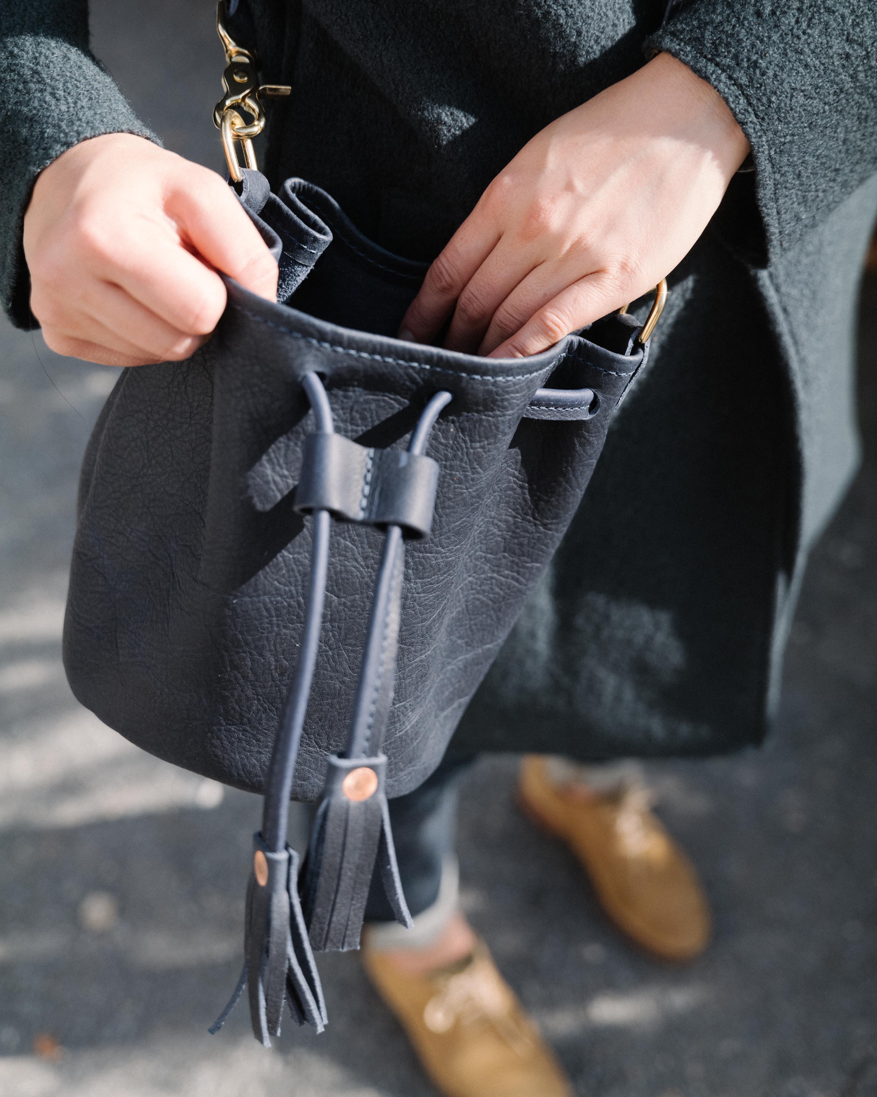 Black Cypress Mini Bucket Bag