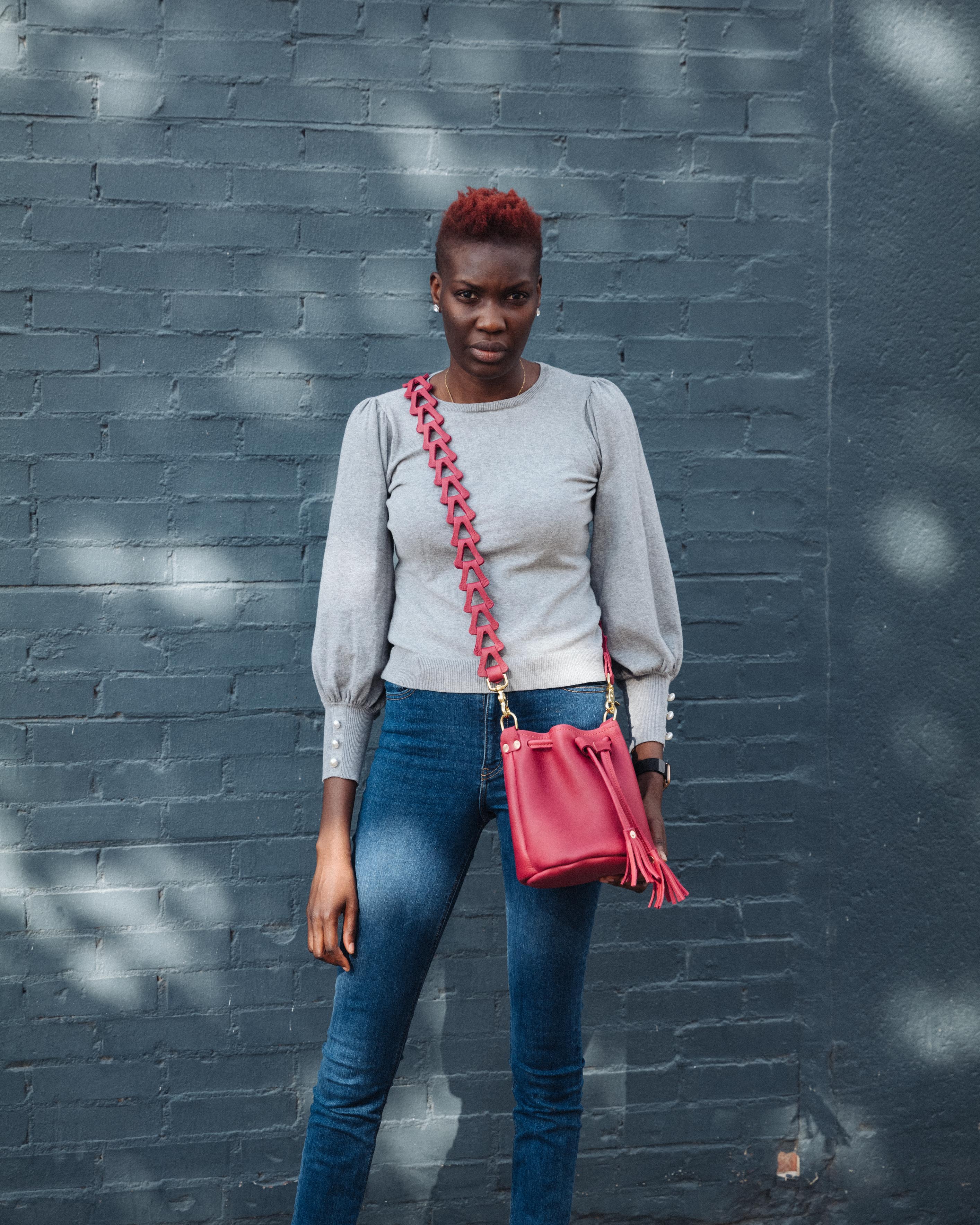 Red Cypress Mini Bucket Bag