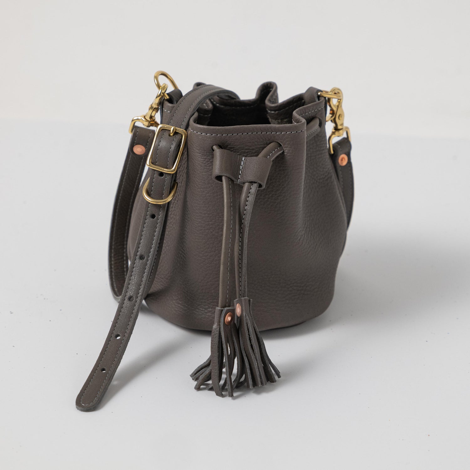 Grey Cypress Mini Bucket Bag