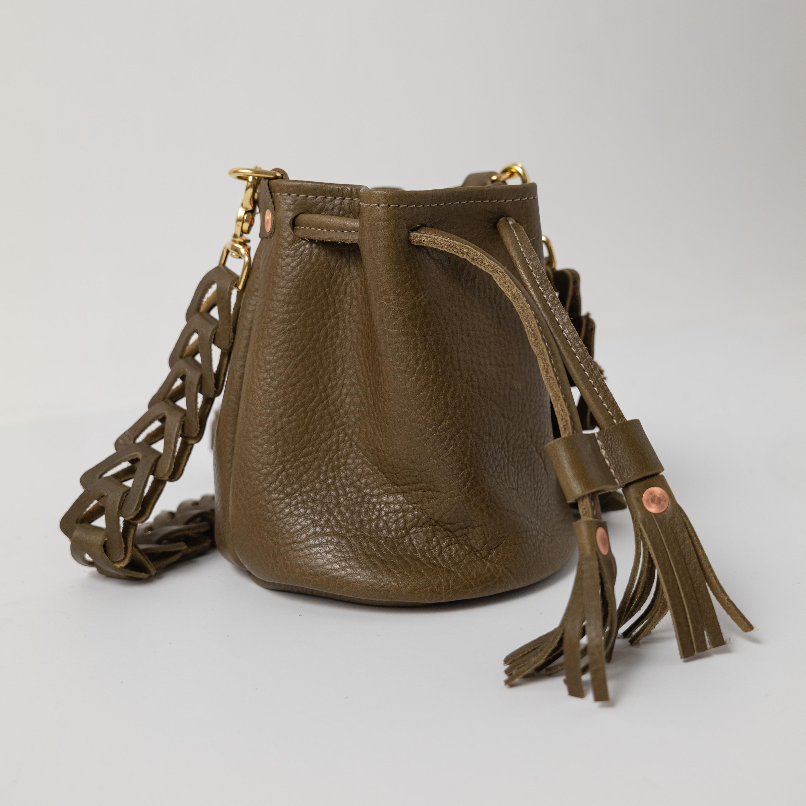 Olive Cypress Mini Bucket Bag