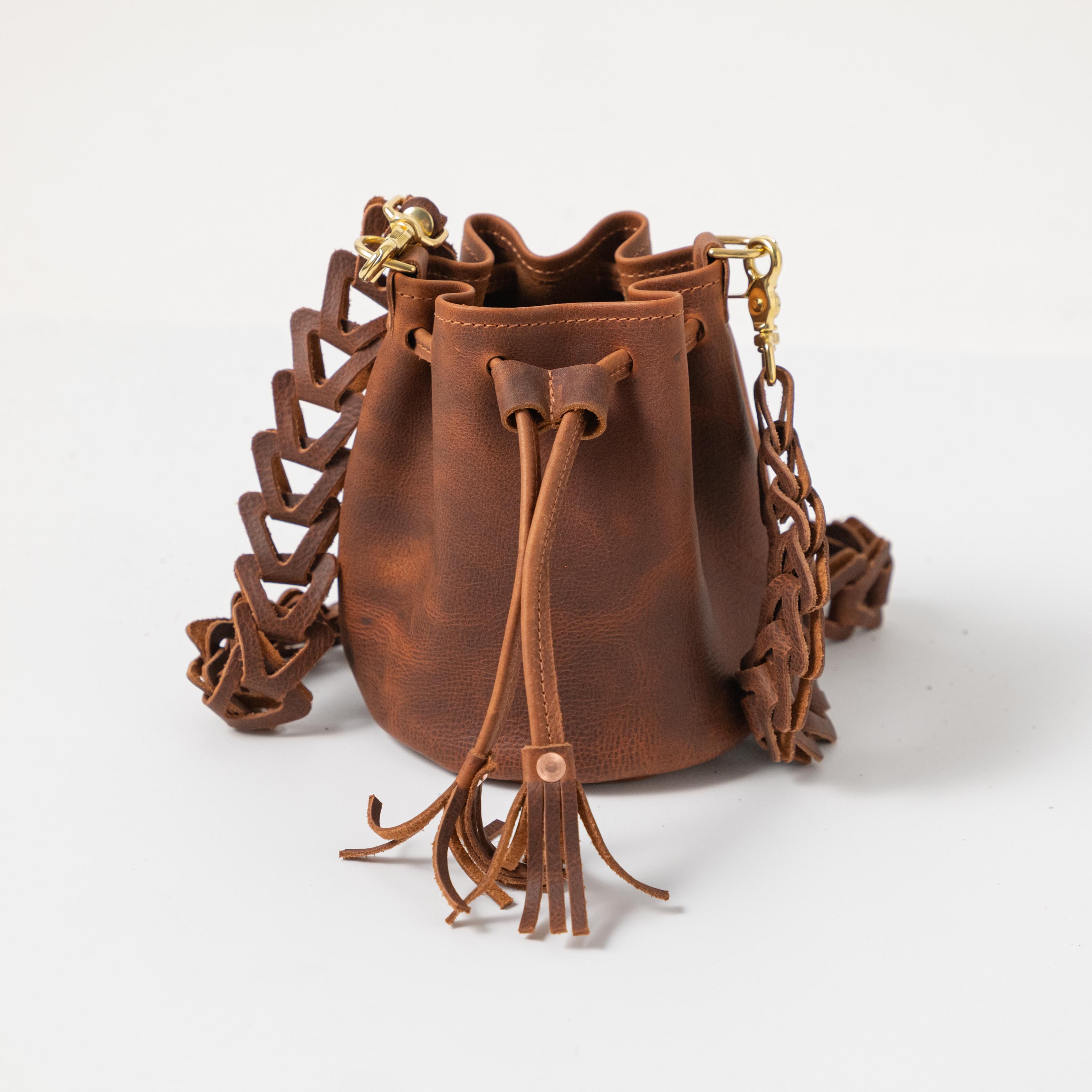 Leather Mini Bucket Bag