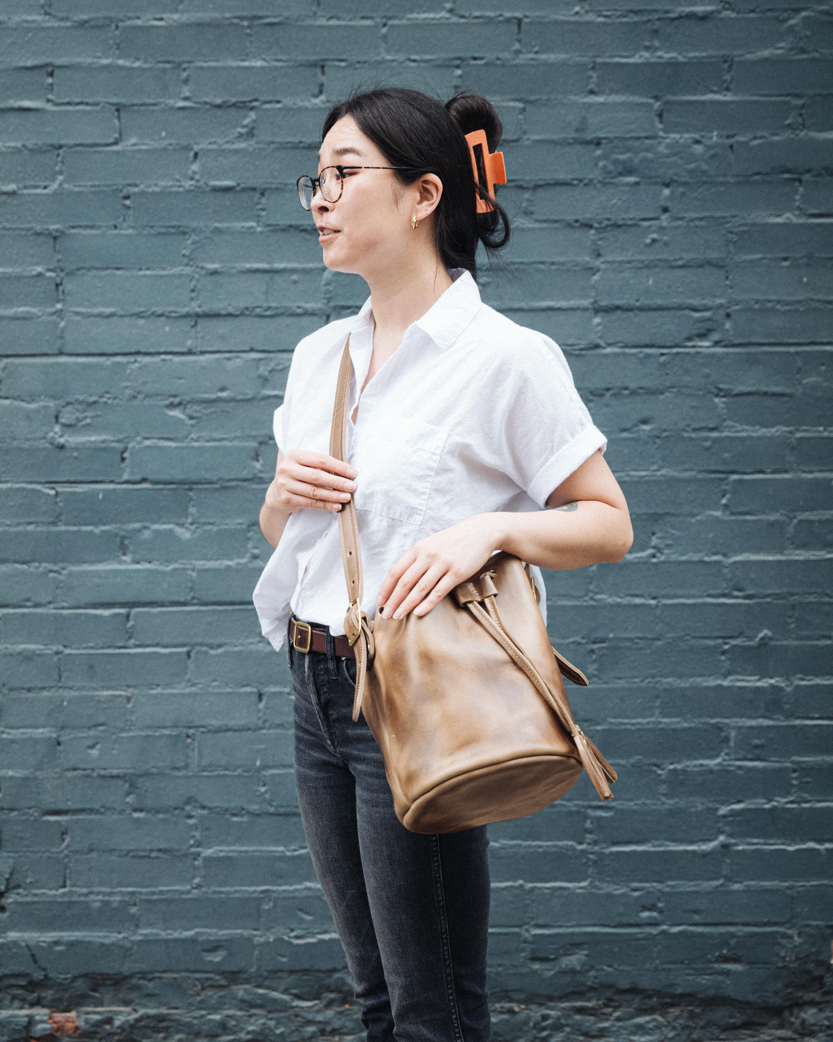 Natural Chromexcel Bucket Bag