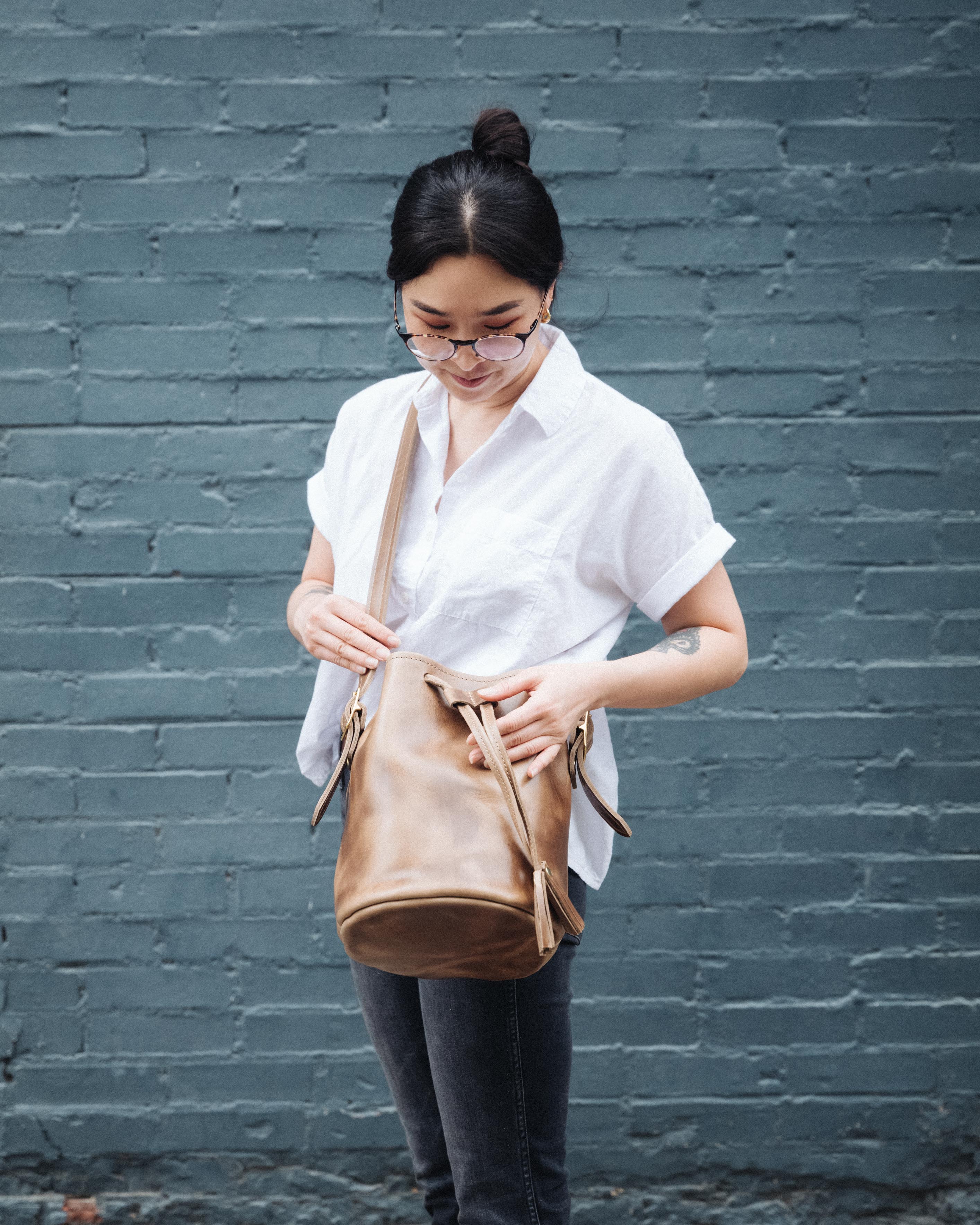 Natural Chromexcel Bucket Bag