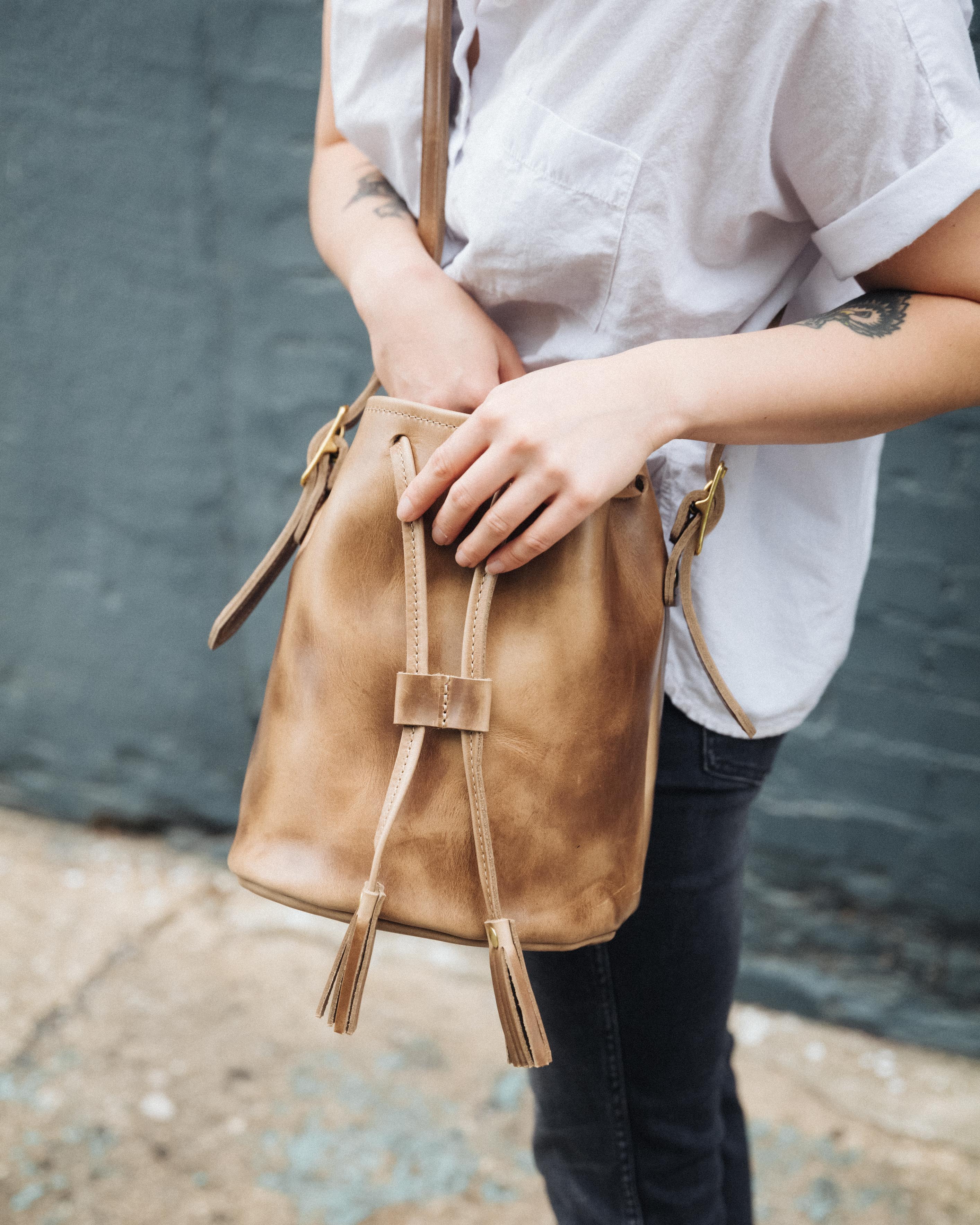 Natural Chromexcel Bucket Bag