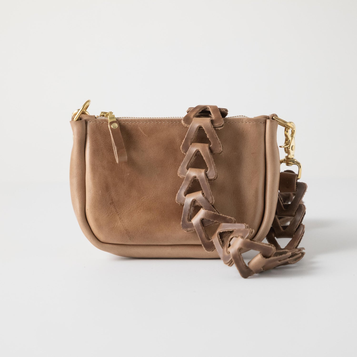 Natural Chromexcel Mini Crossbody Bag