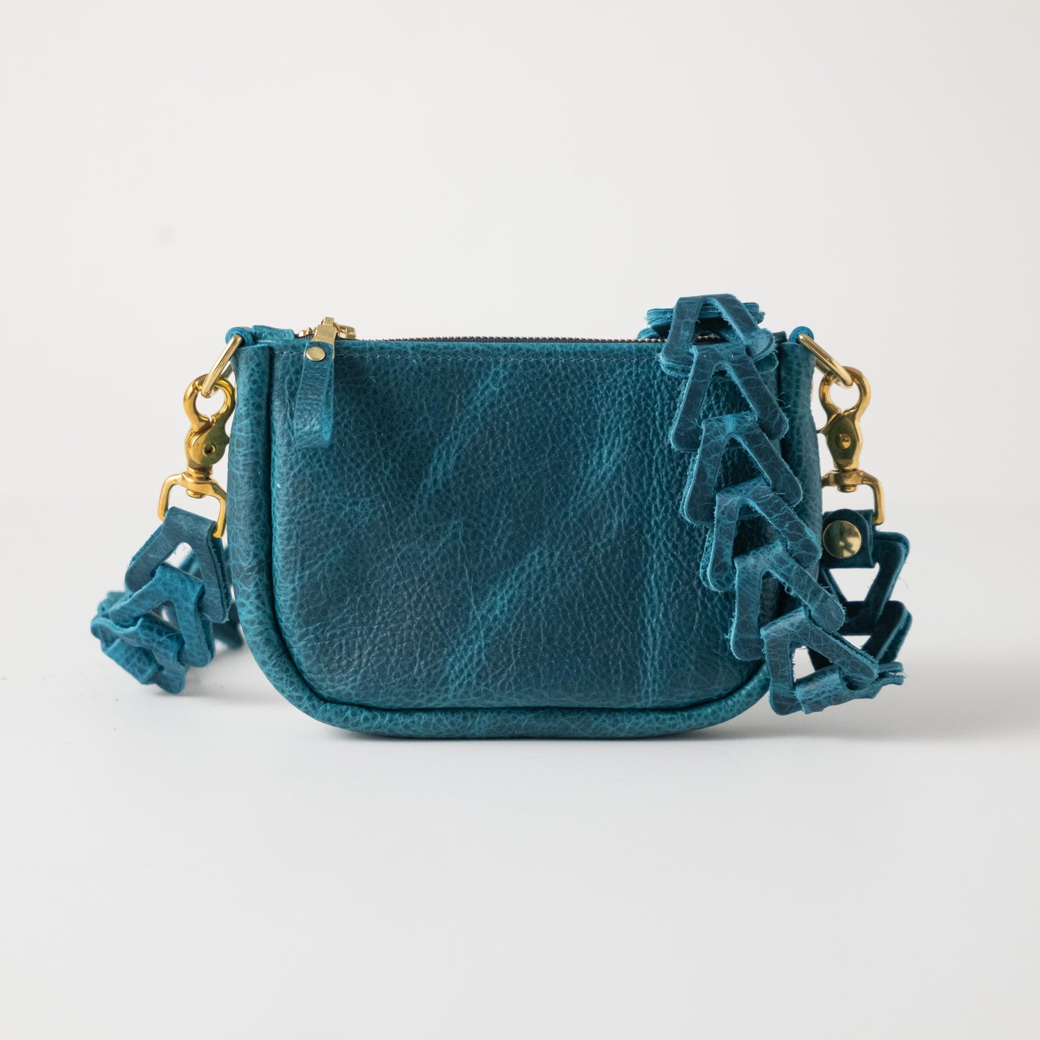 Petrol Blue Bison Mini Crossbody Bag