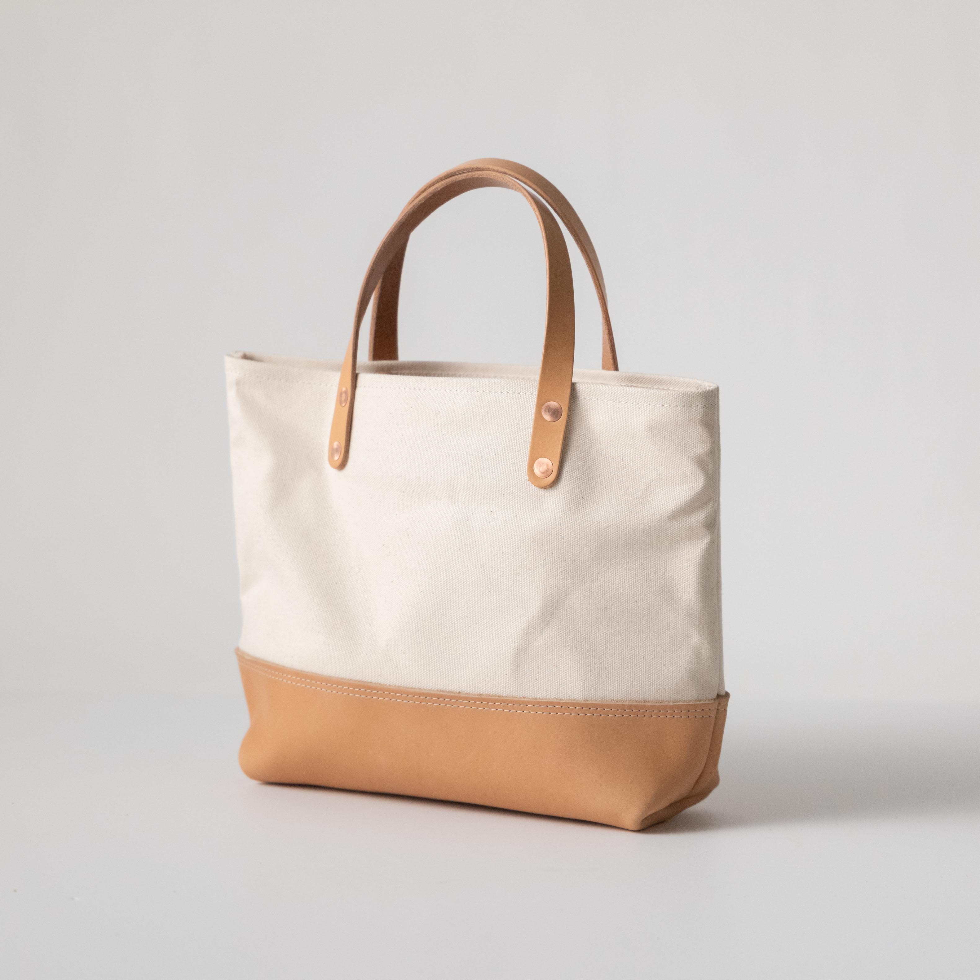 Natural Canvas Mini Panel Tote