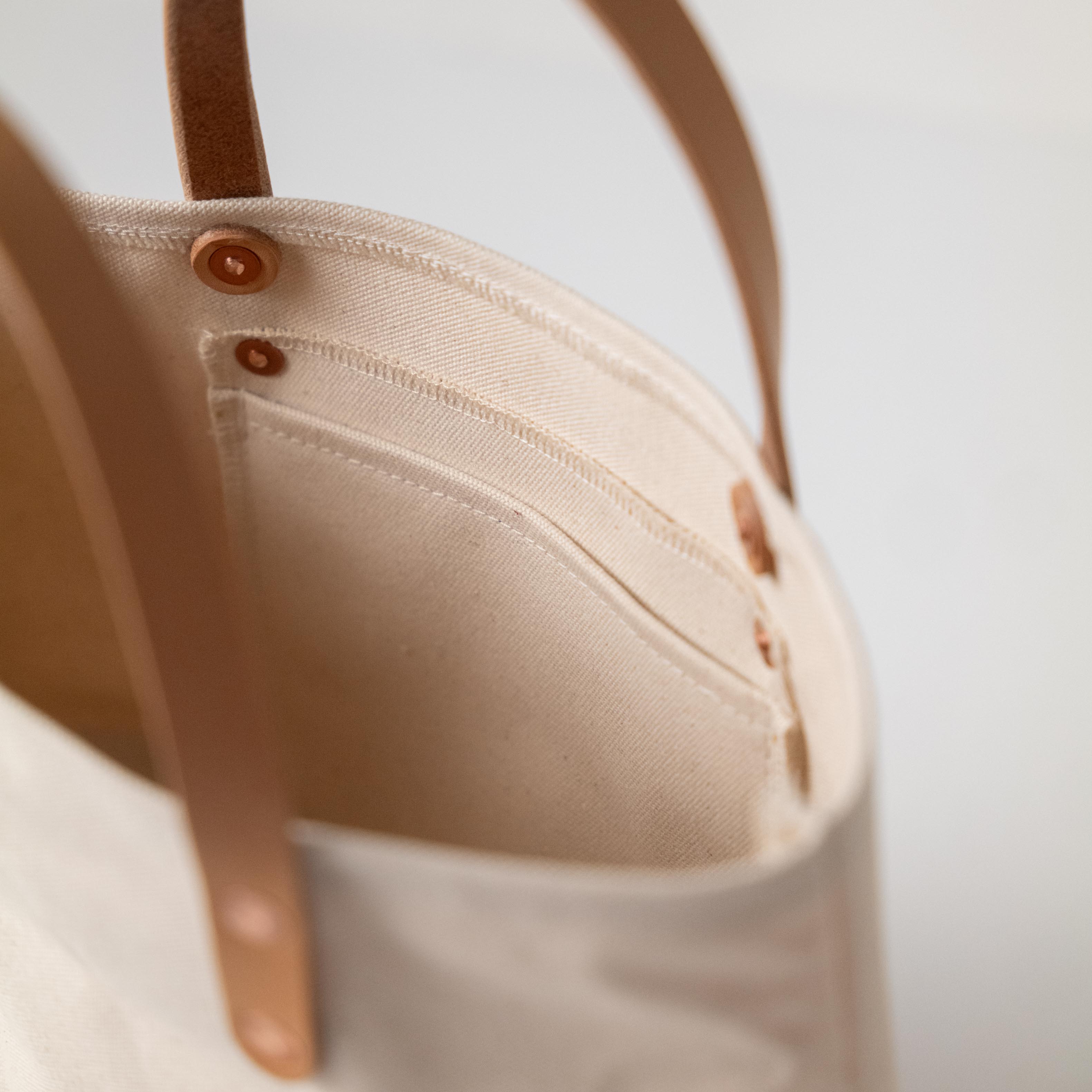 Natural Canvas Mini Panel Tote