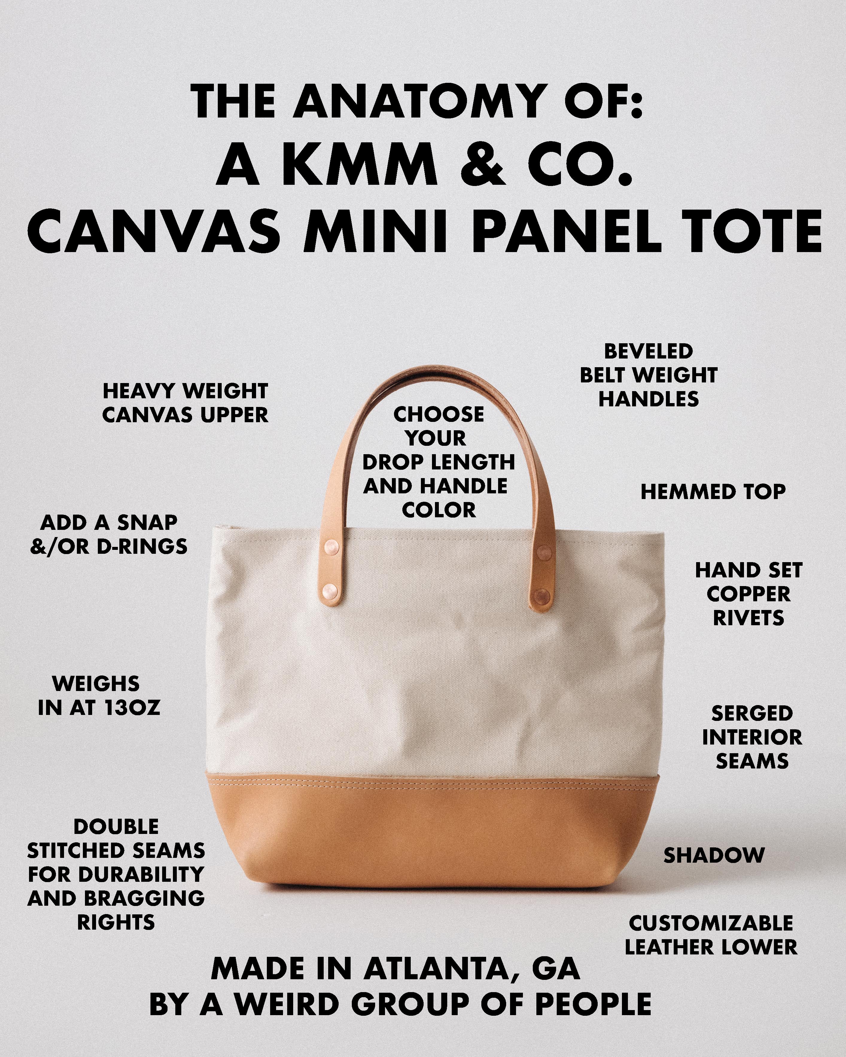 Natural Canvas Mini Panel Tote