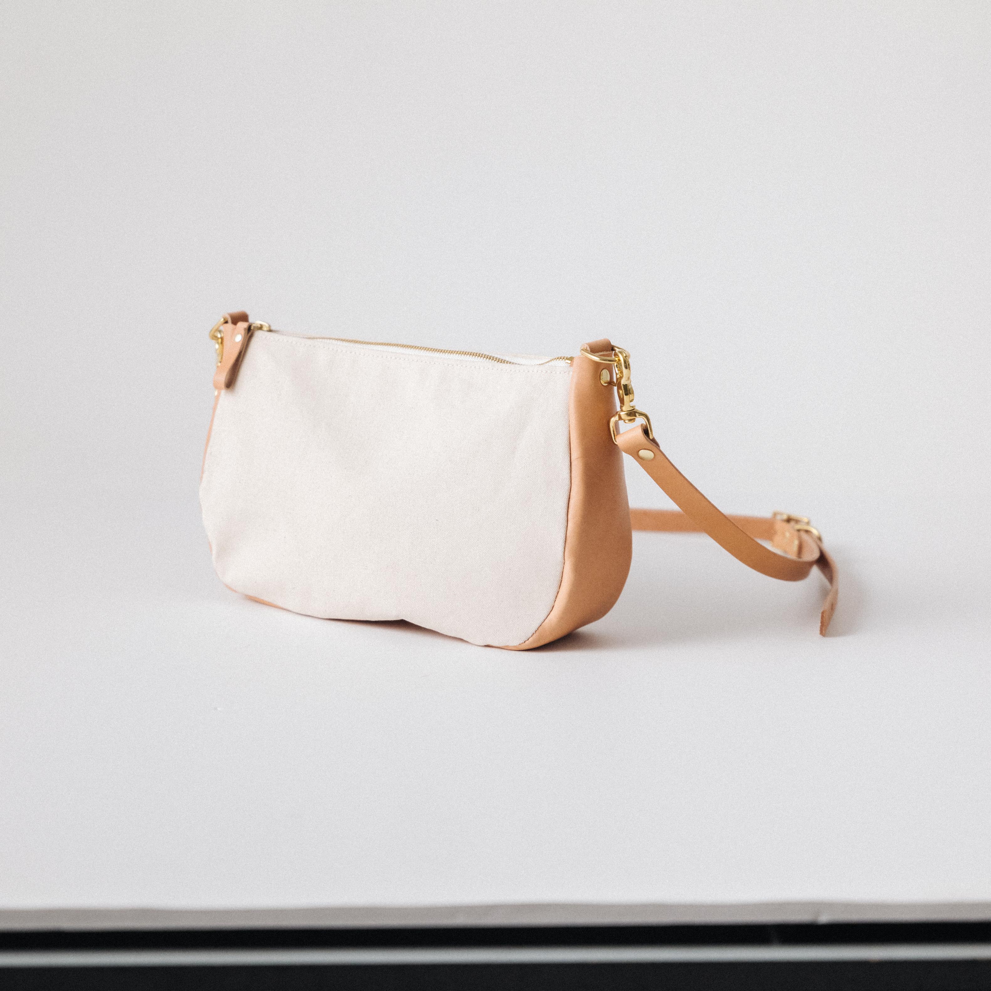 Natural Canvas Crossbody Bag