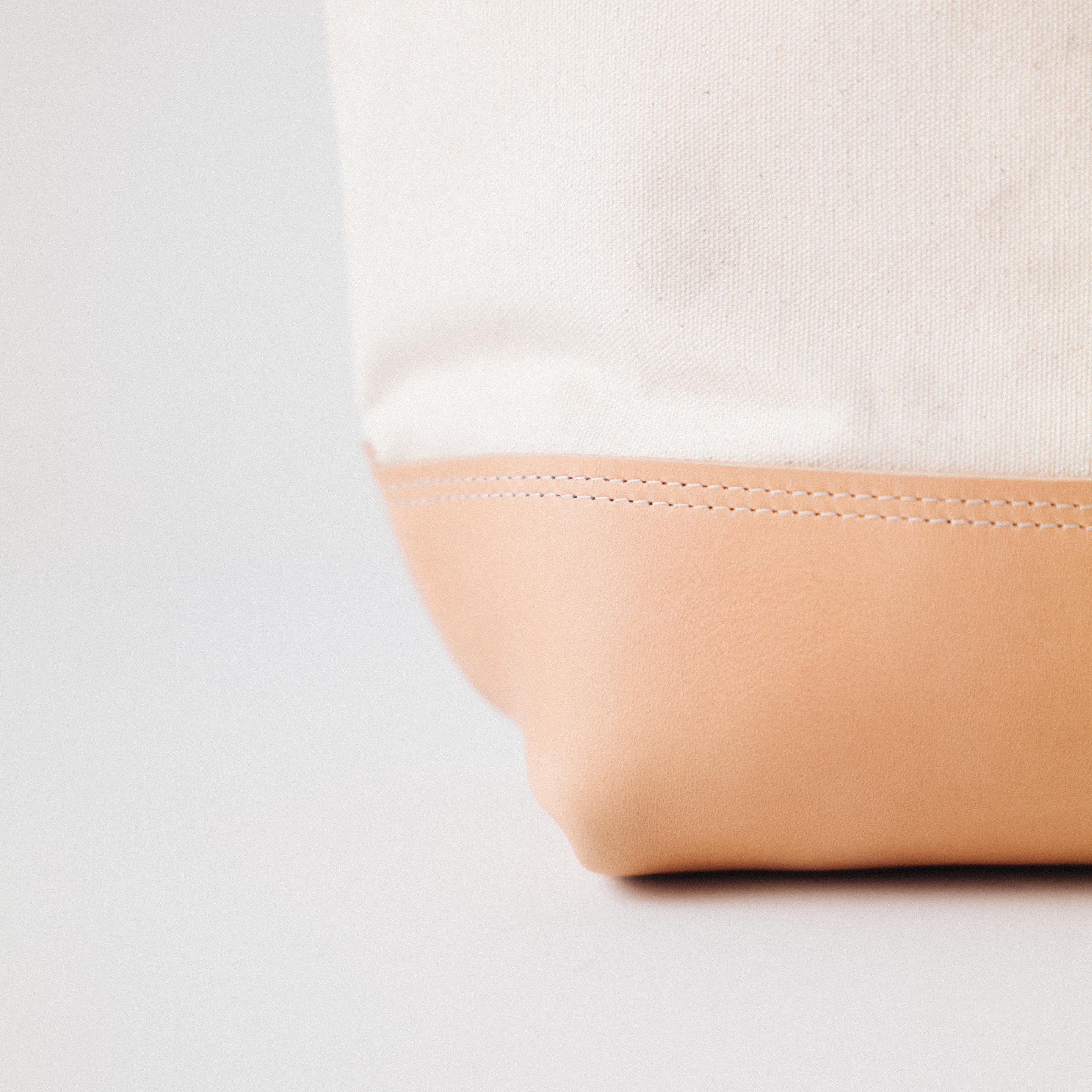 Natural Canvas East West Panel Tote