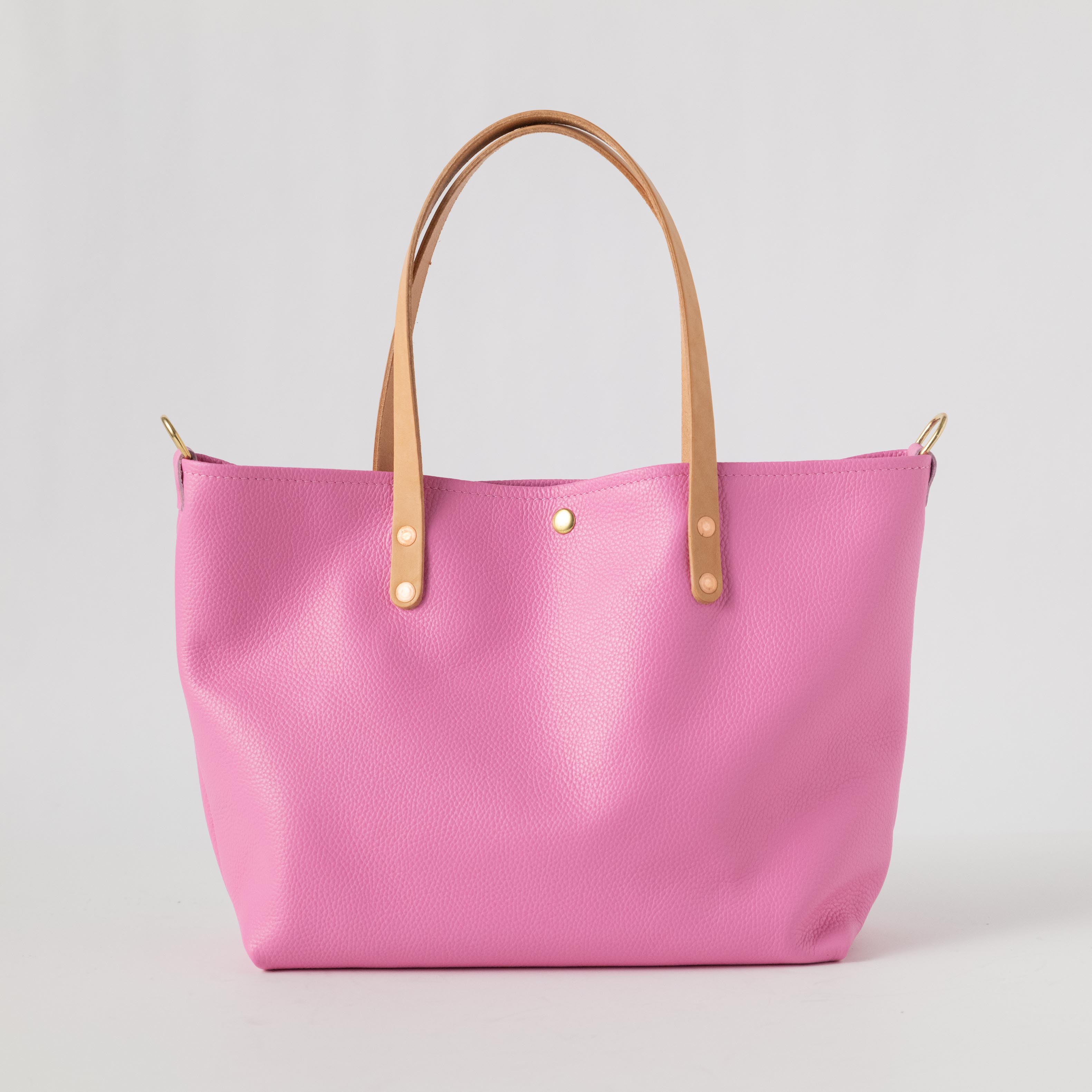Pink Italian Pebbled East West Travel Tote