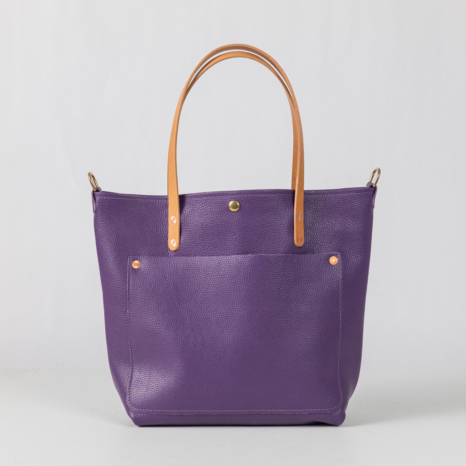 Purple Italian Pebbled Travel Tote