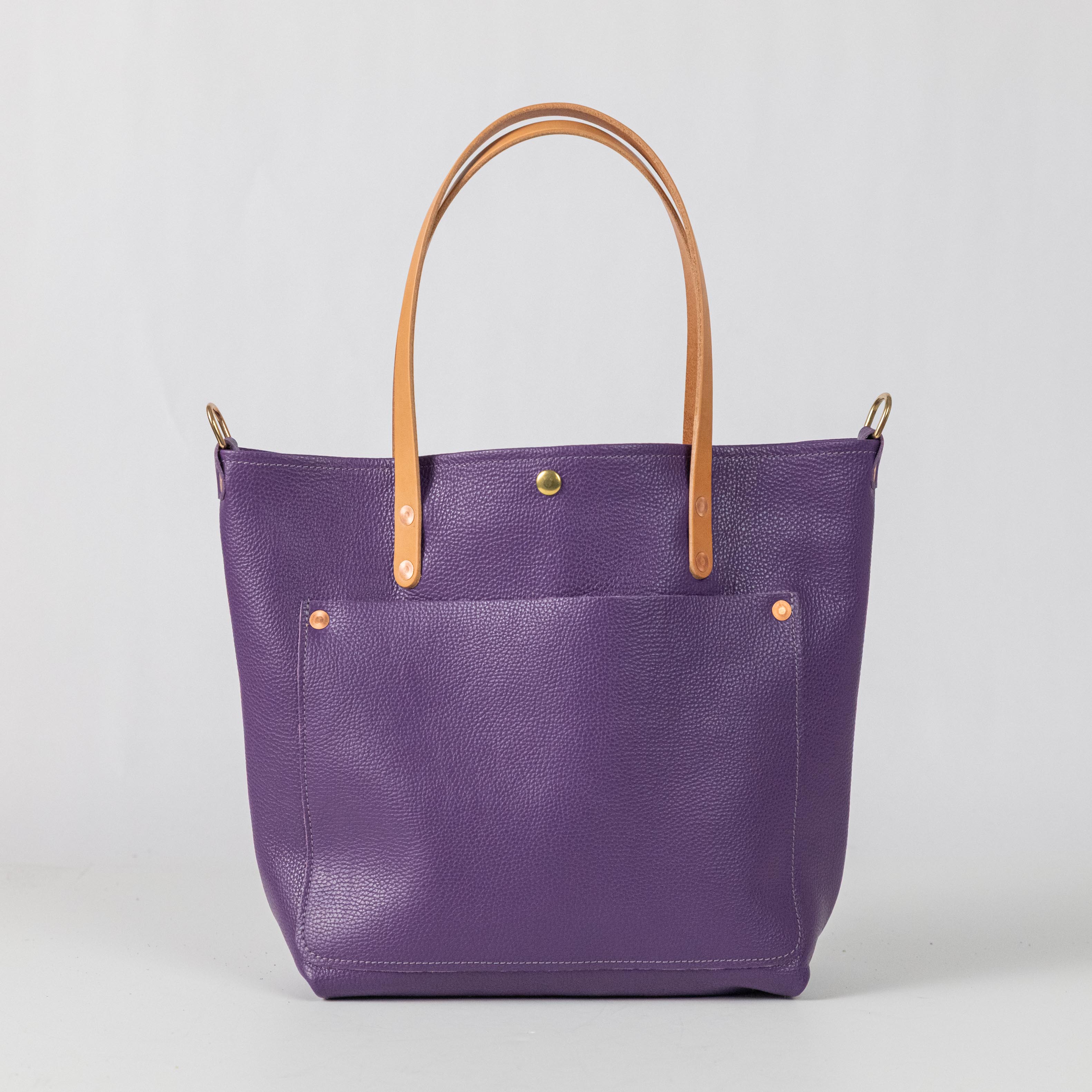 Purple Italian Pebbled Travel Tote