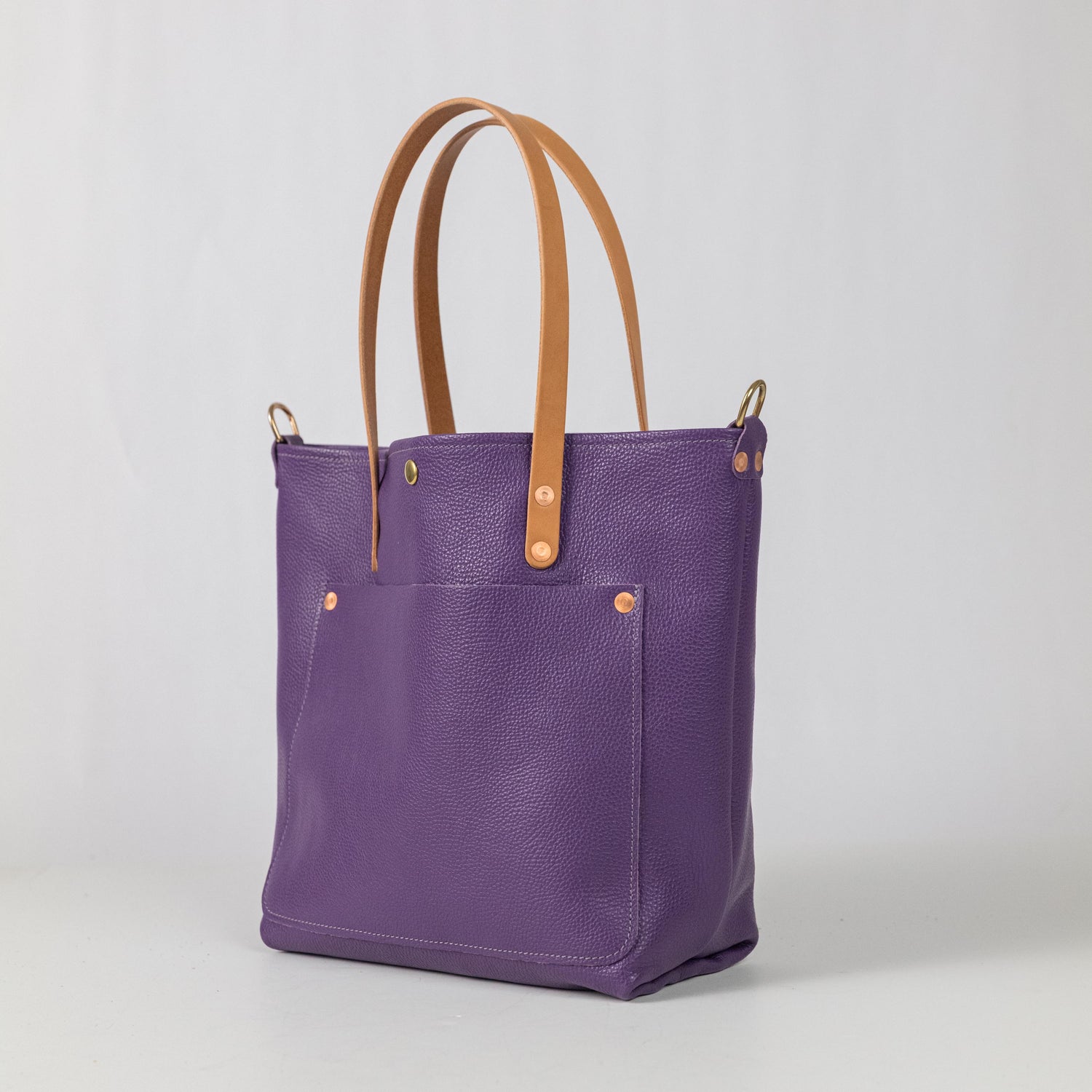 Purple Italian Pebbled Travel Tote