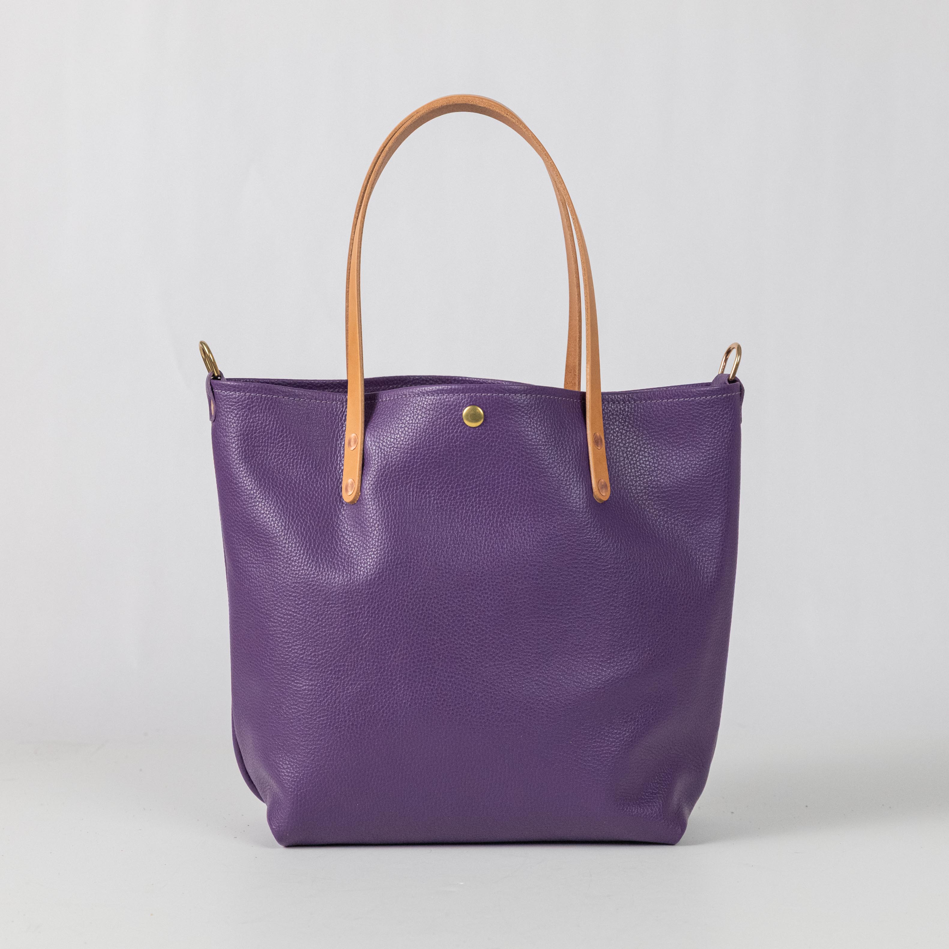 Purple Italian Pebbled Travel Tote