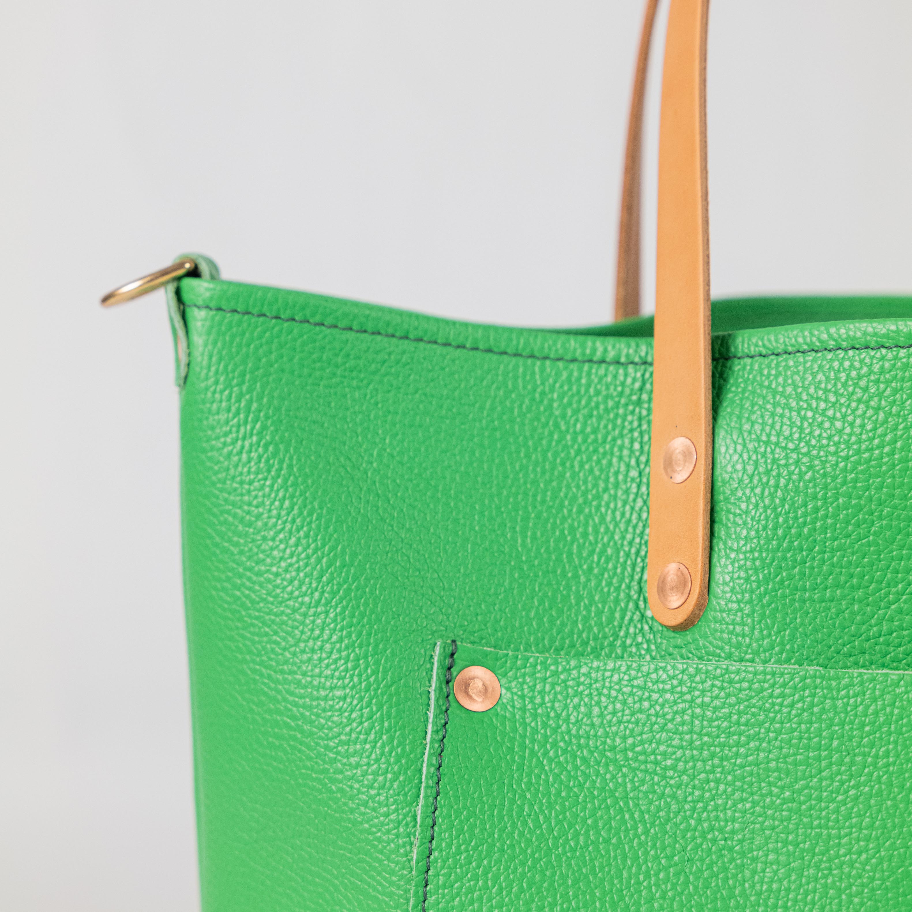 Bright Green Italian Pebbled Market Tote