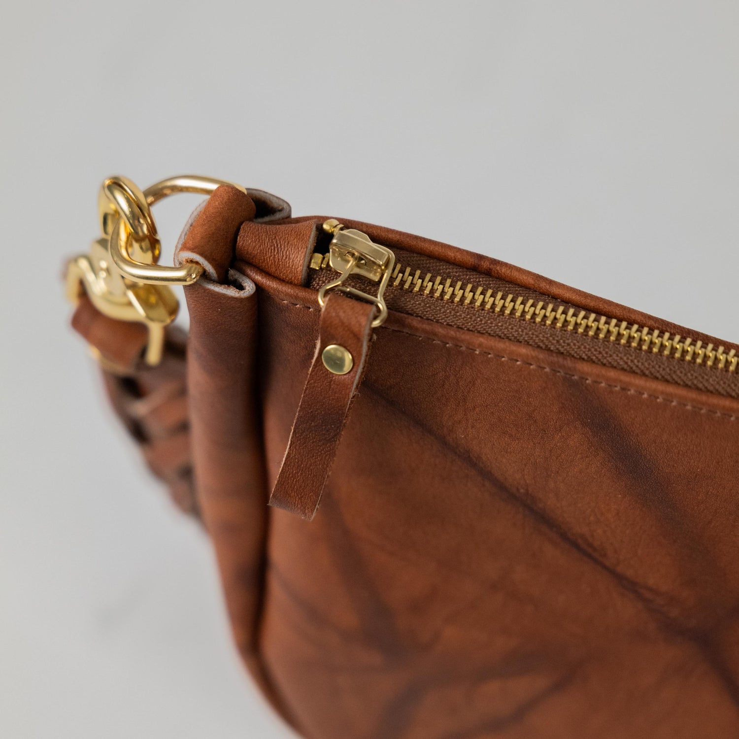 Tan Crunch Crossbody Bag