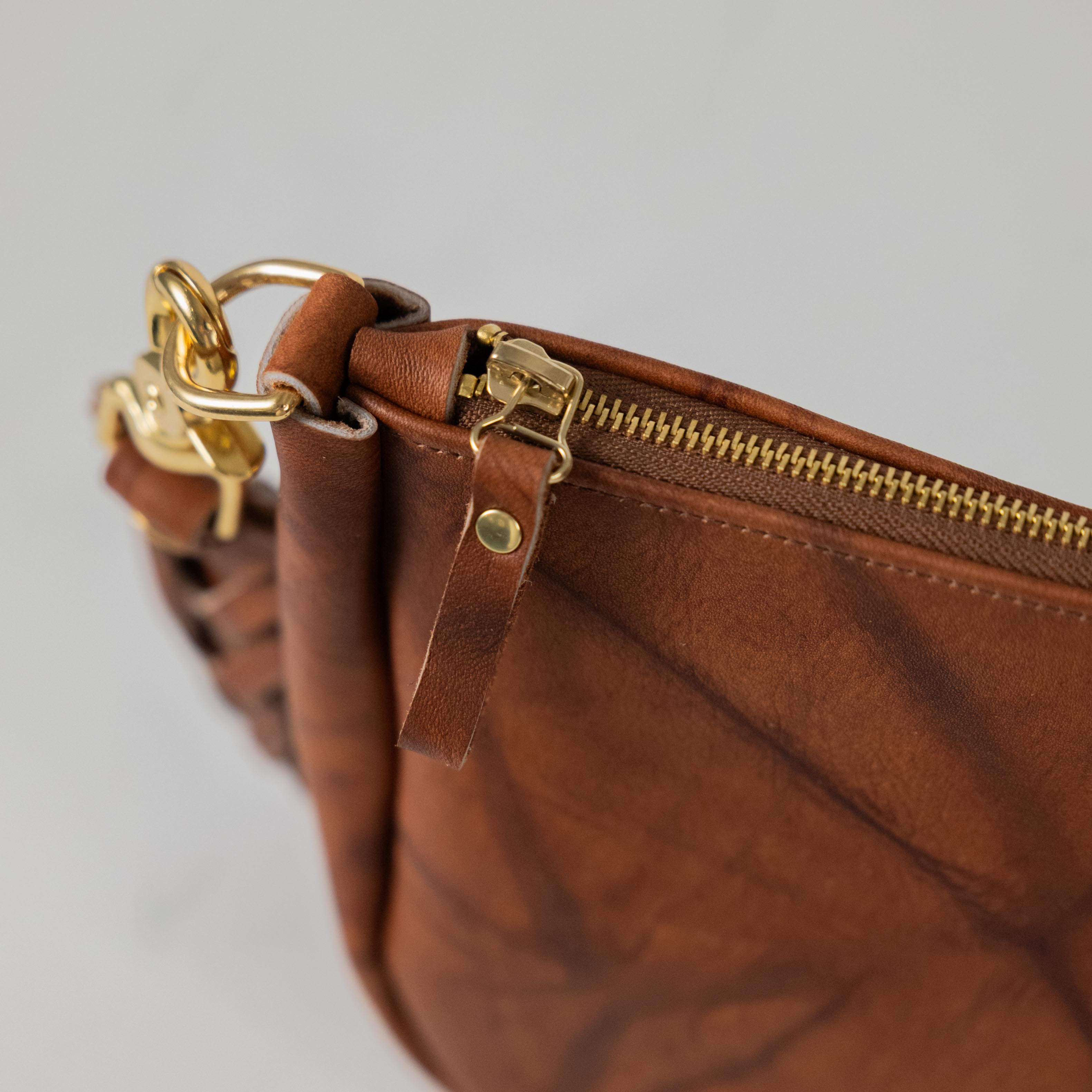 Tan Crunch Crossbody Bag