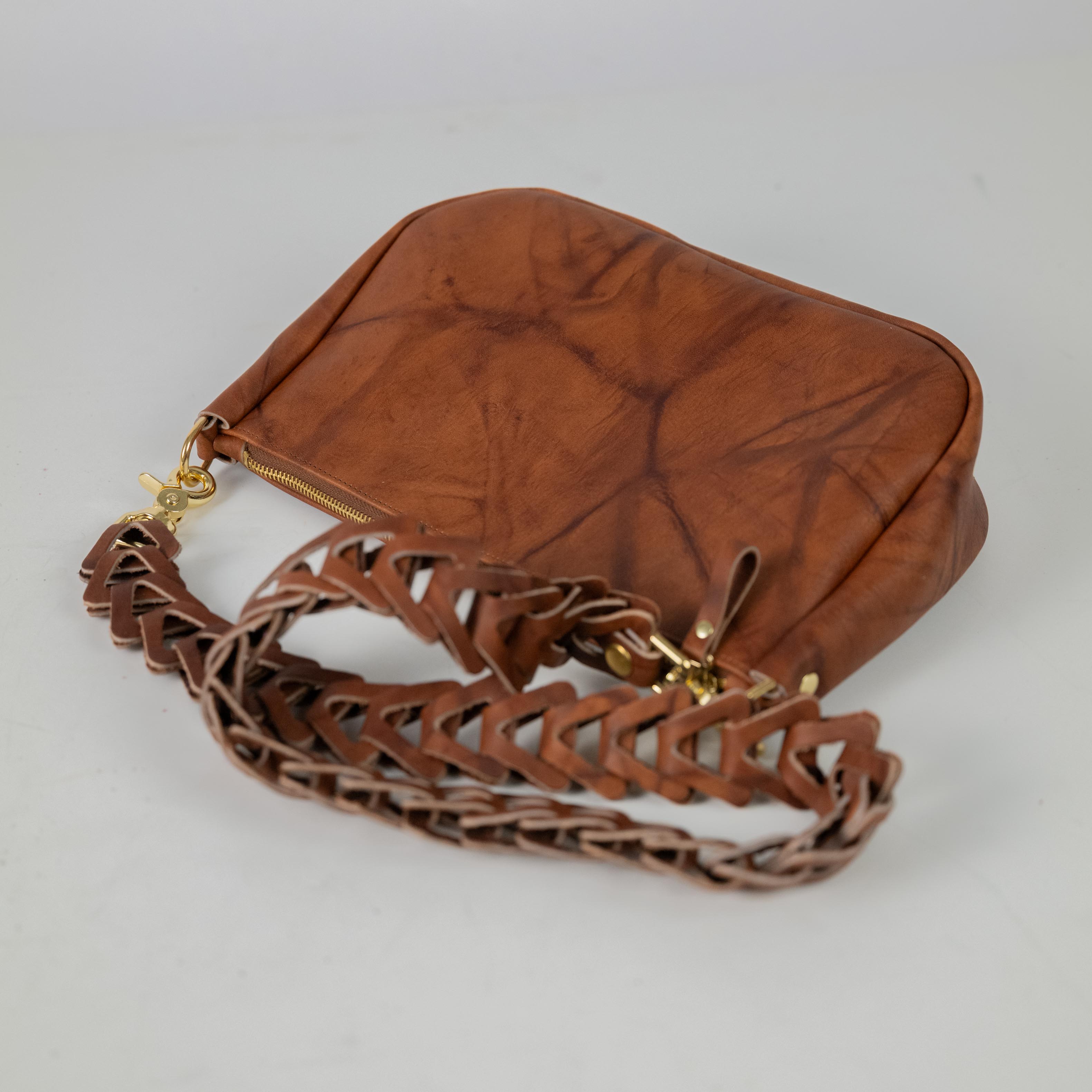 Tan Crunch Crossbody Bag