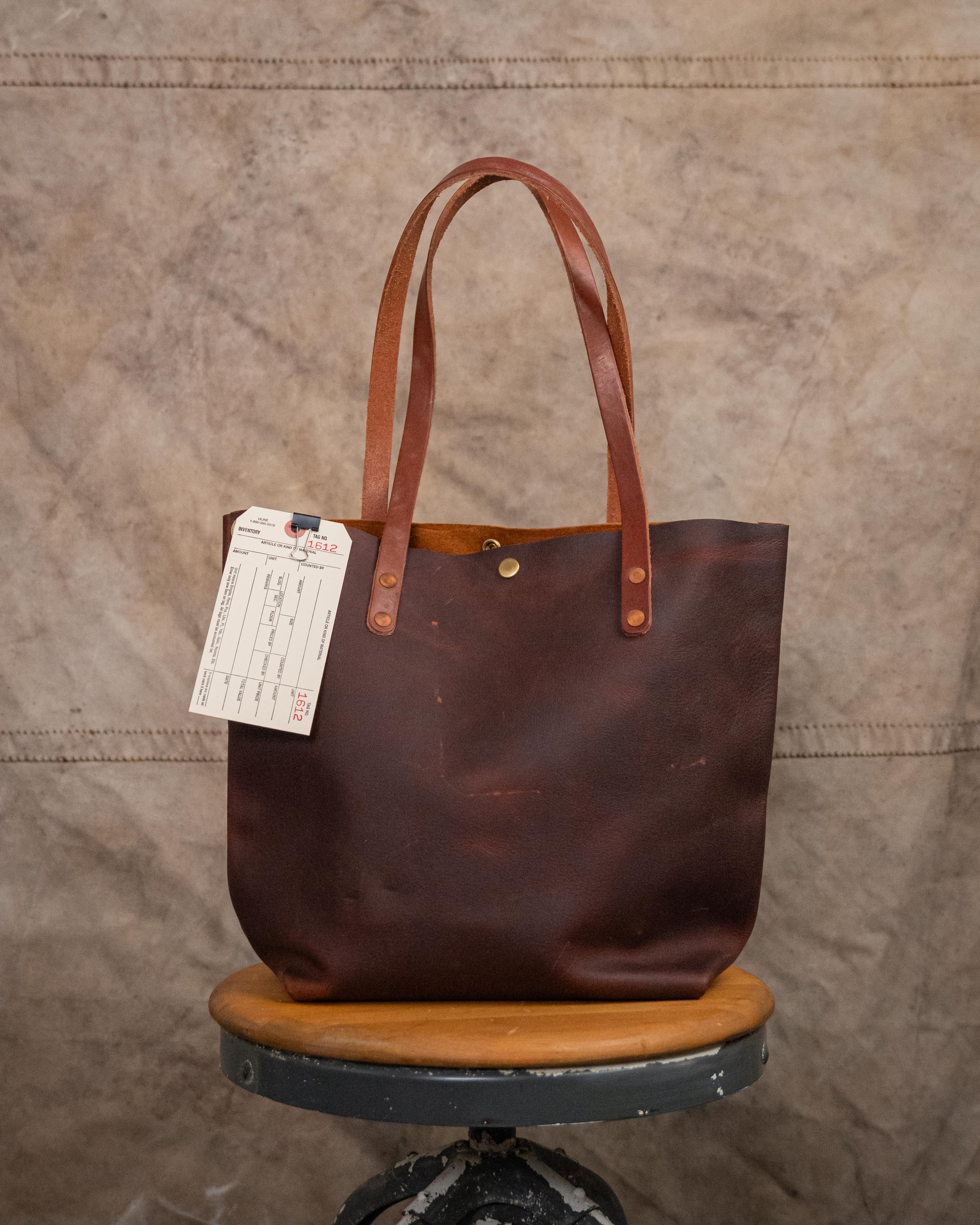 1612 Tan Kodiak tote with 10” Tan Handles, Snap, and Grommets (scratch-and-dent)