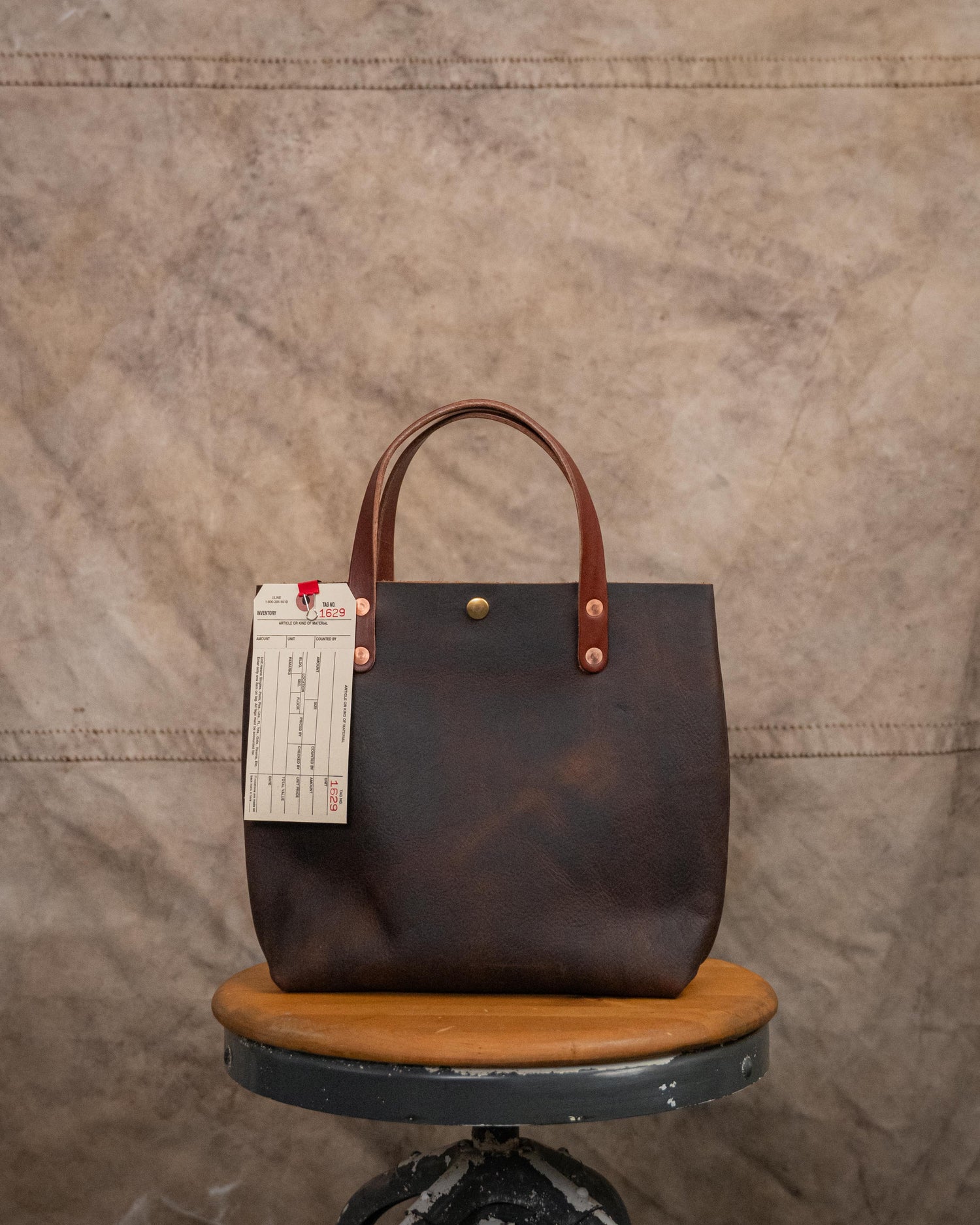 1629 Brown Kodiak Mini Tote with Tan Handles
