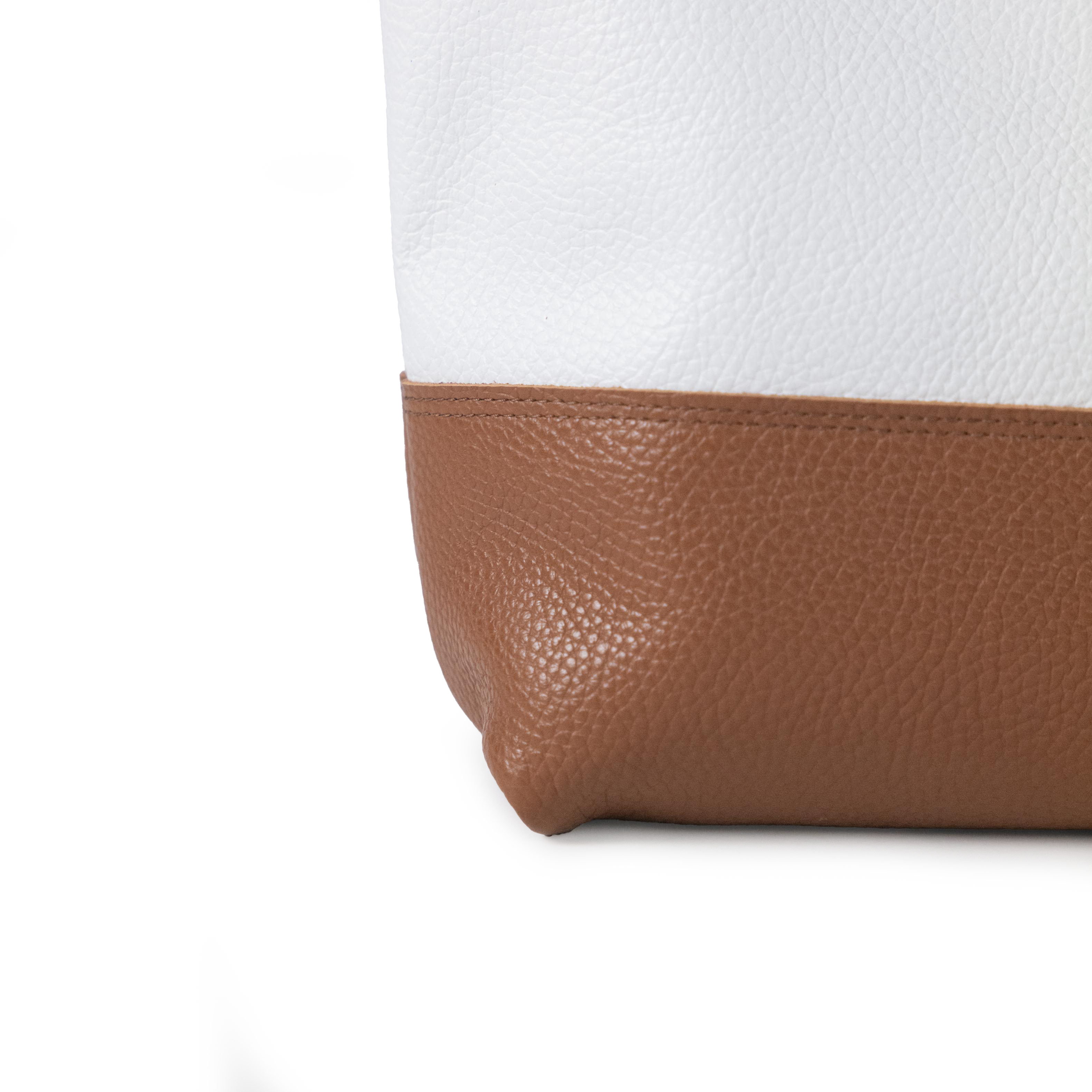 Italian Pebbled East West Panel Tote