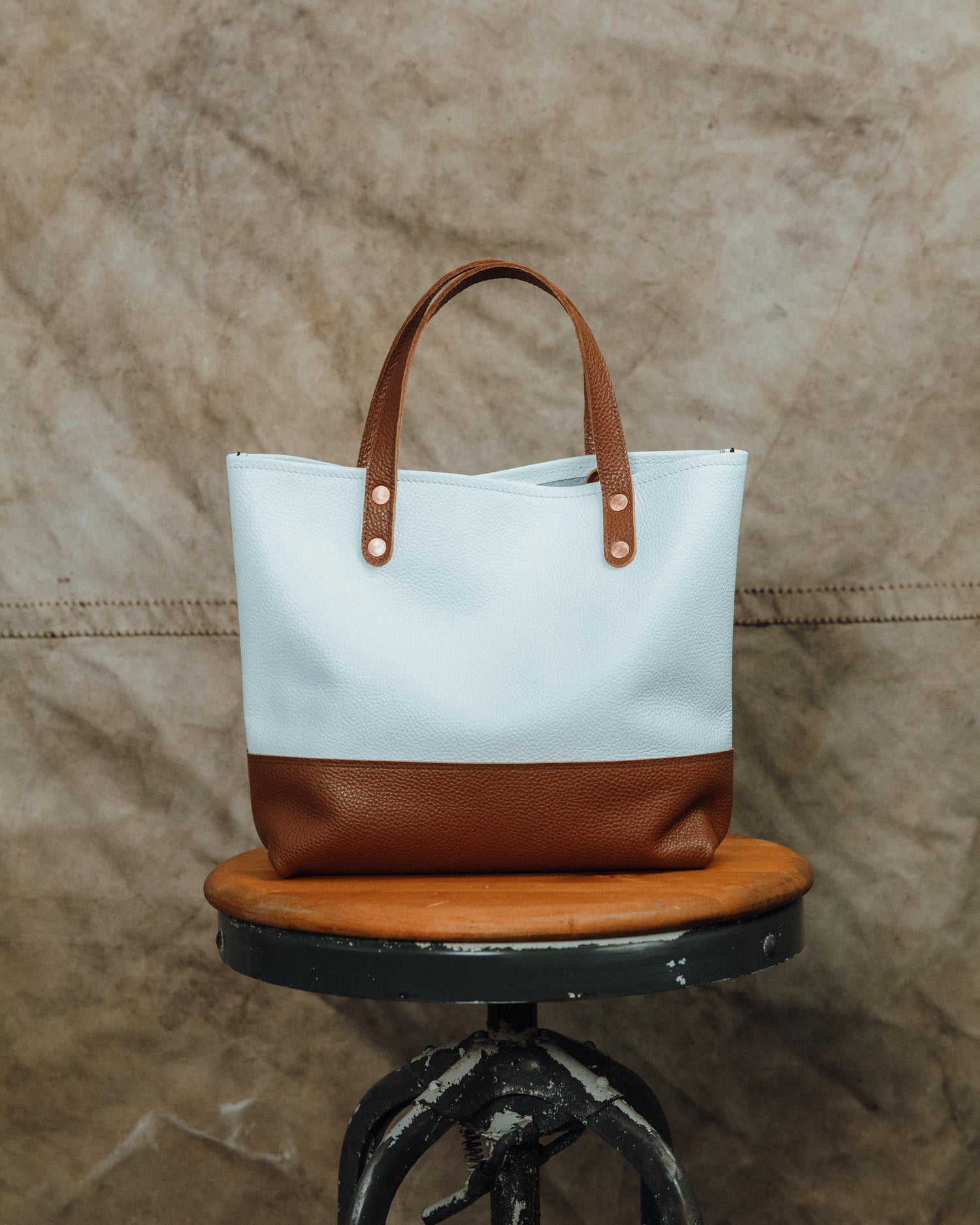 Italian Pebbled Mini Panel Tote