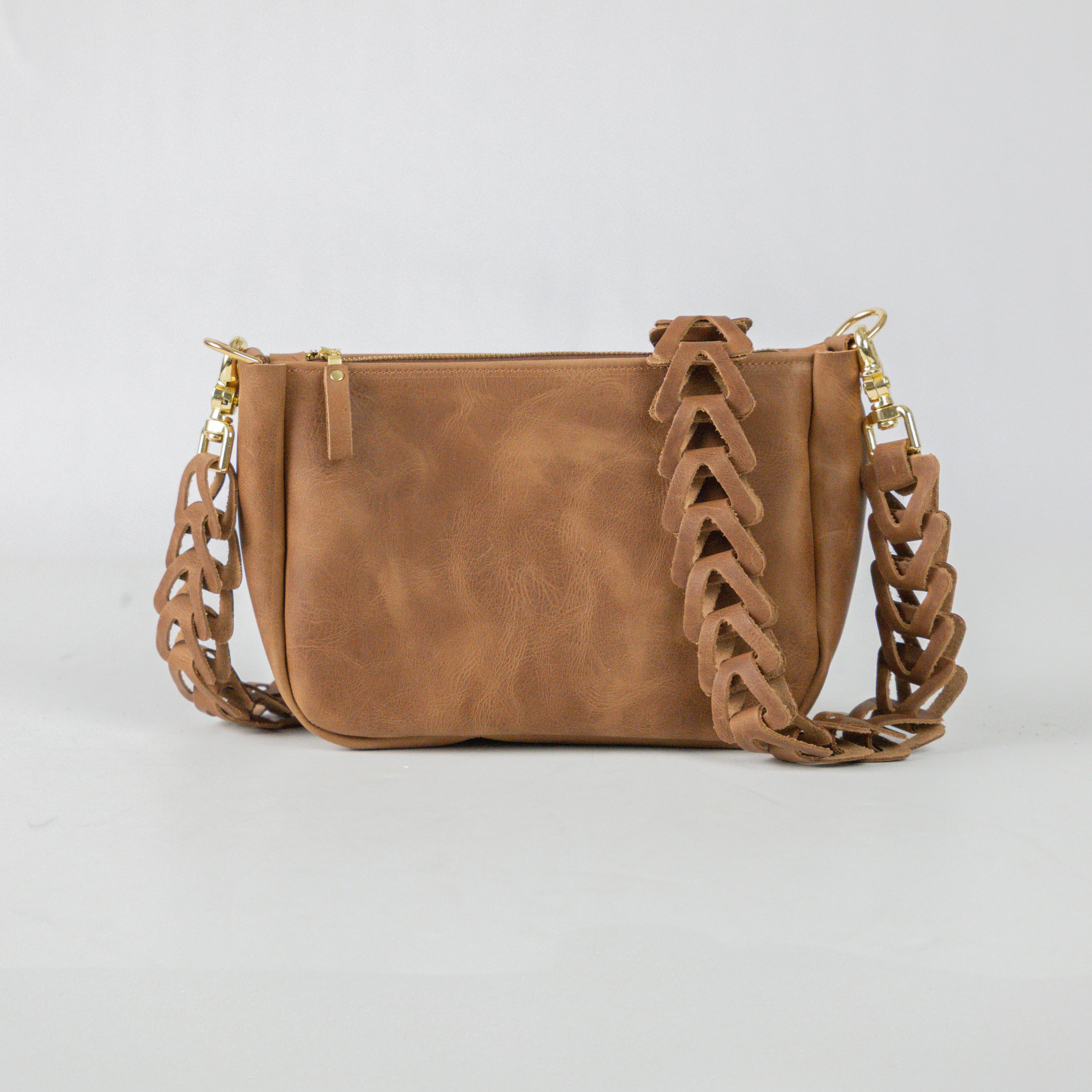 Cognac Medium Crossbody Bag Bundle