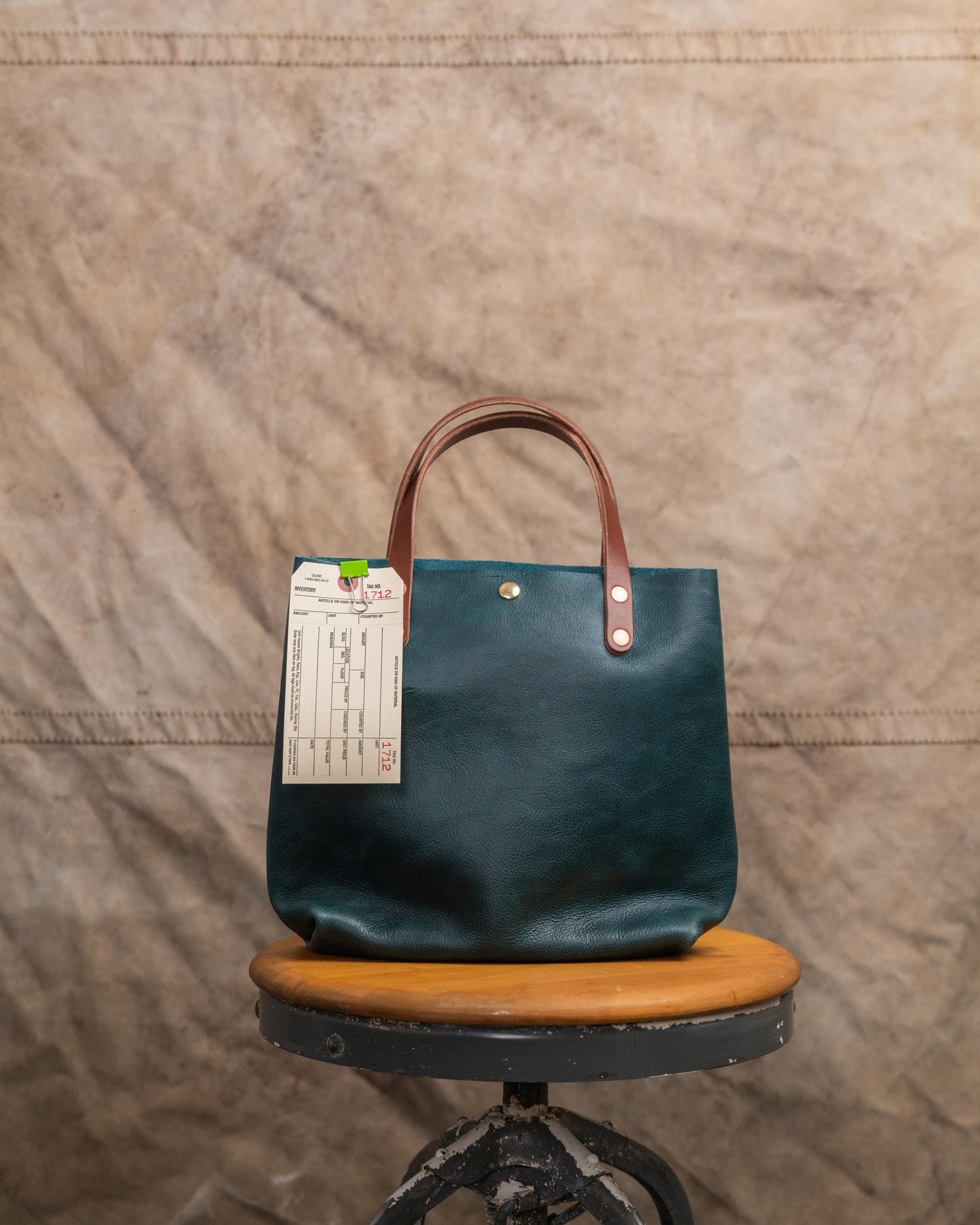 1712 Dark Teal Bulldog Mini Tote