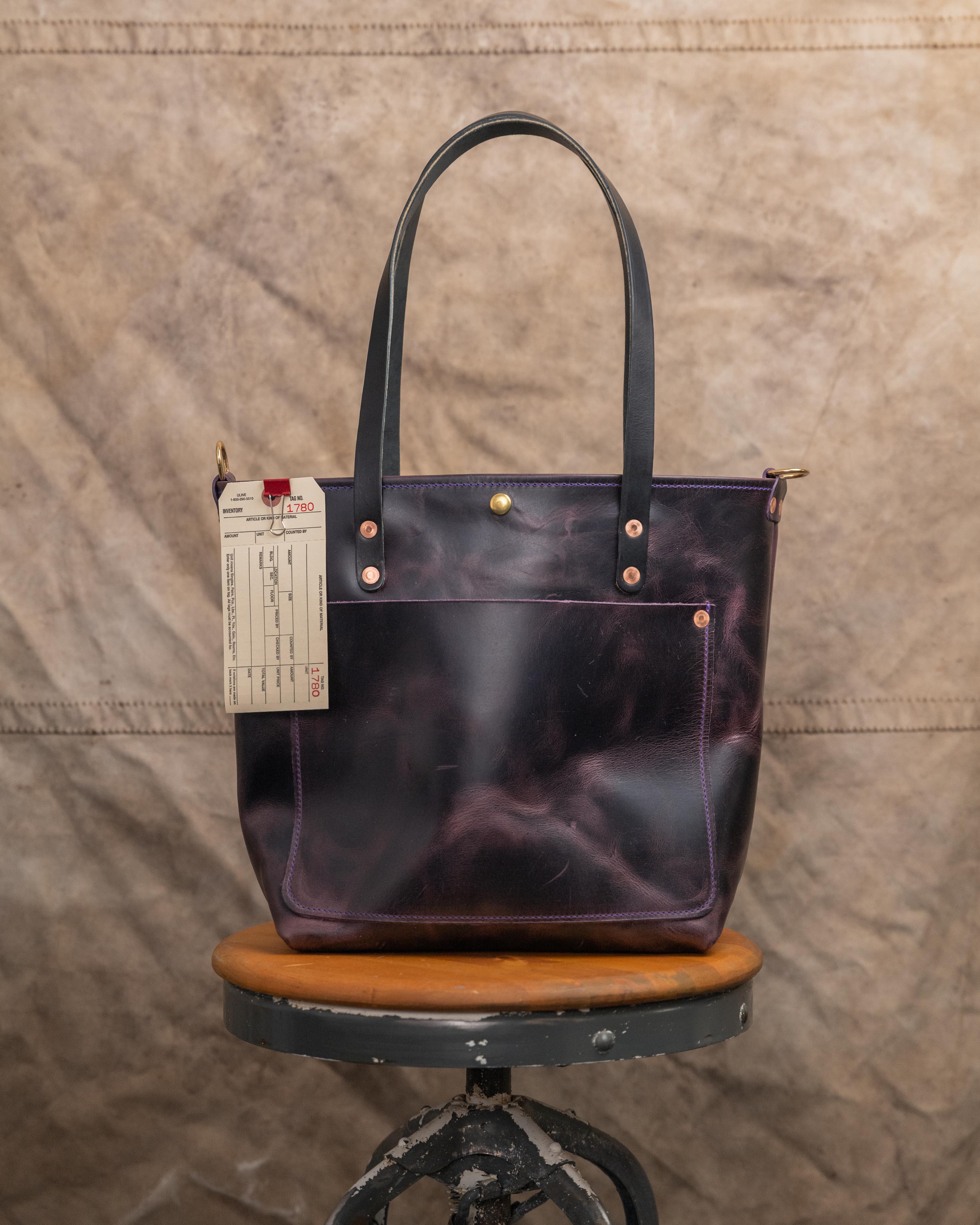 1780 Glossy Purple Travel Tote with 10” Black Handles