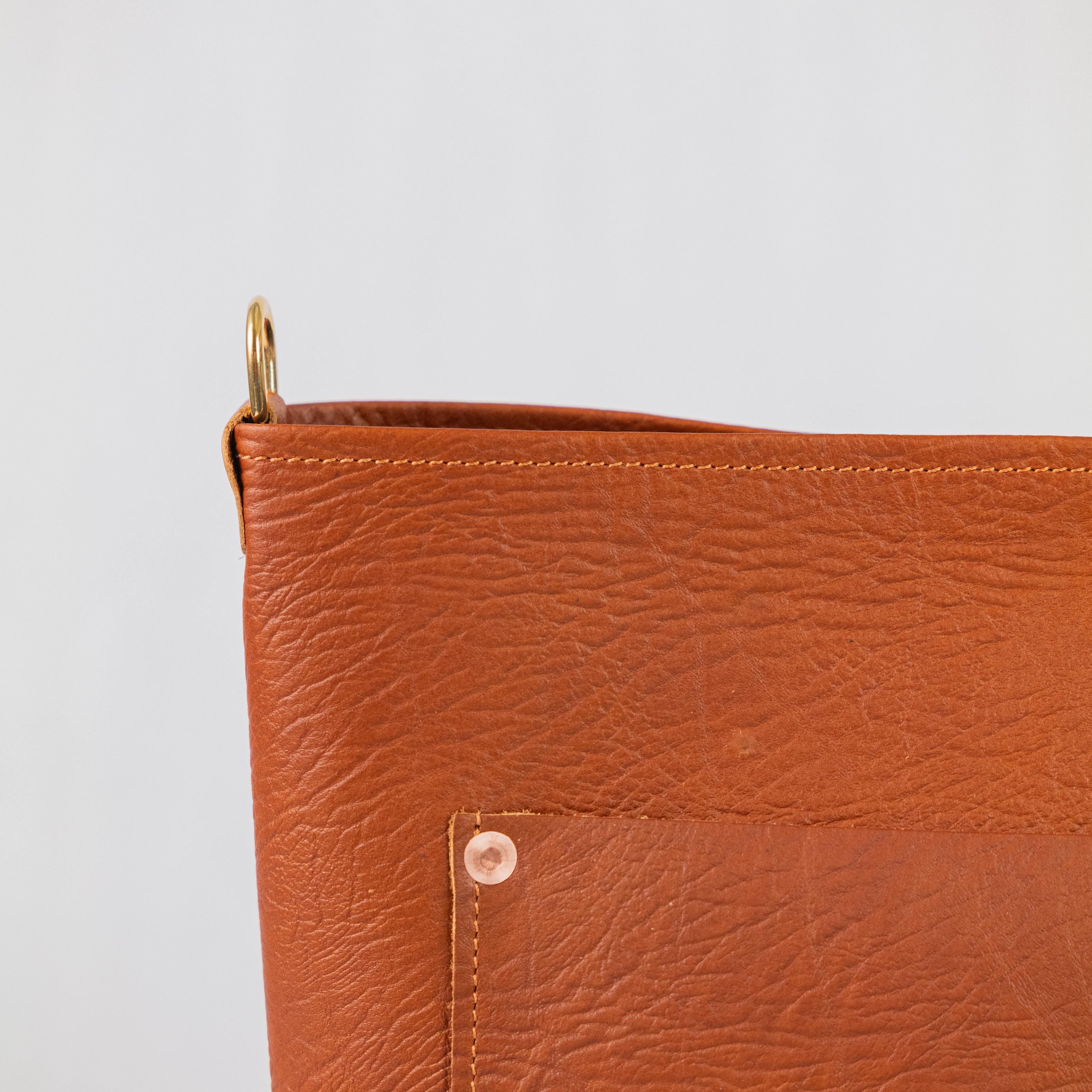 Tan Bison Crossbody Travel Tote