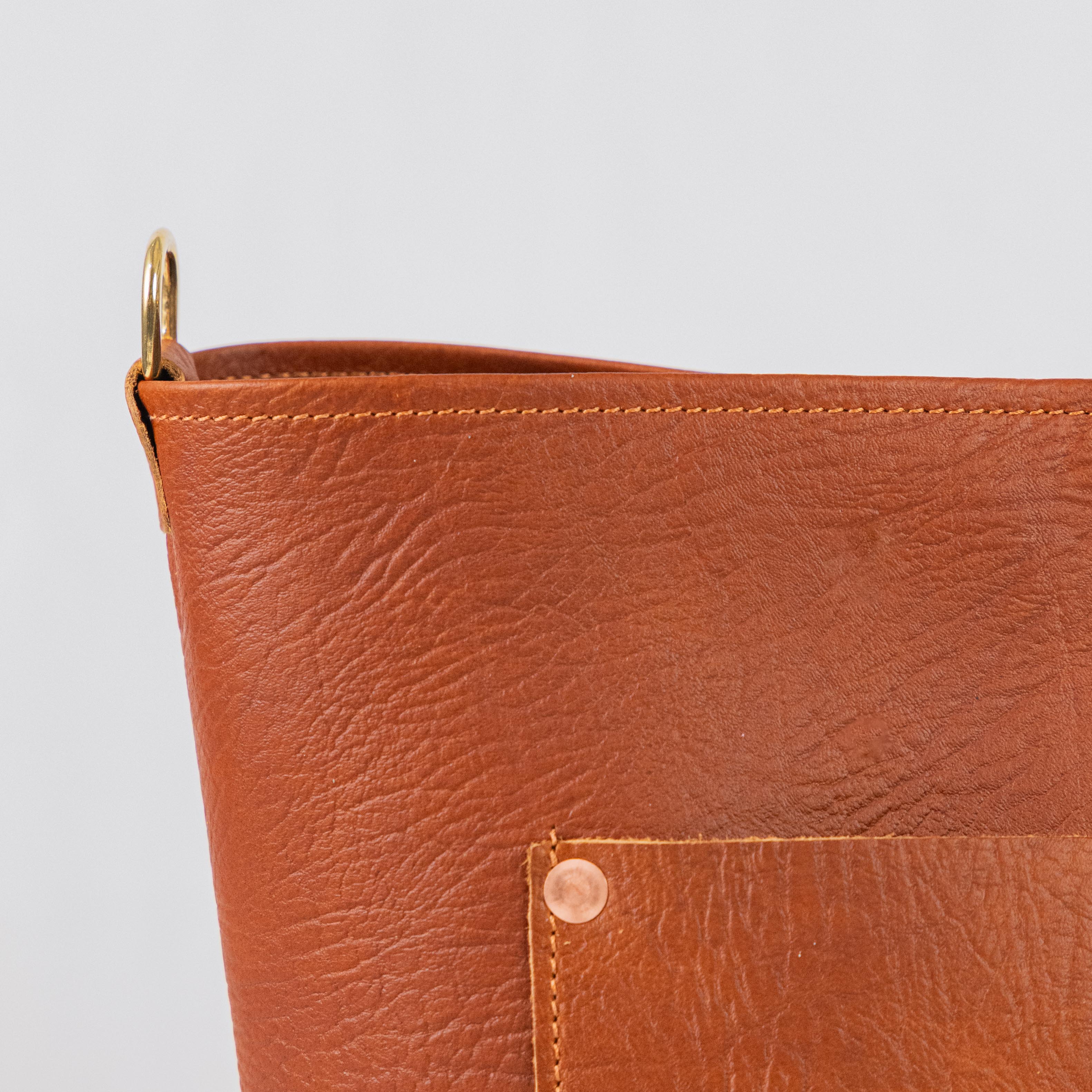 Tan Bison East West Crossbody Travel Tote