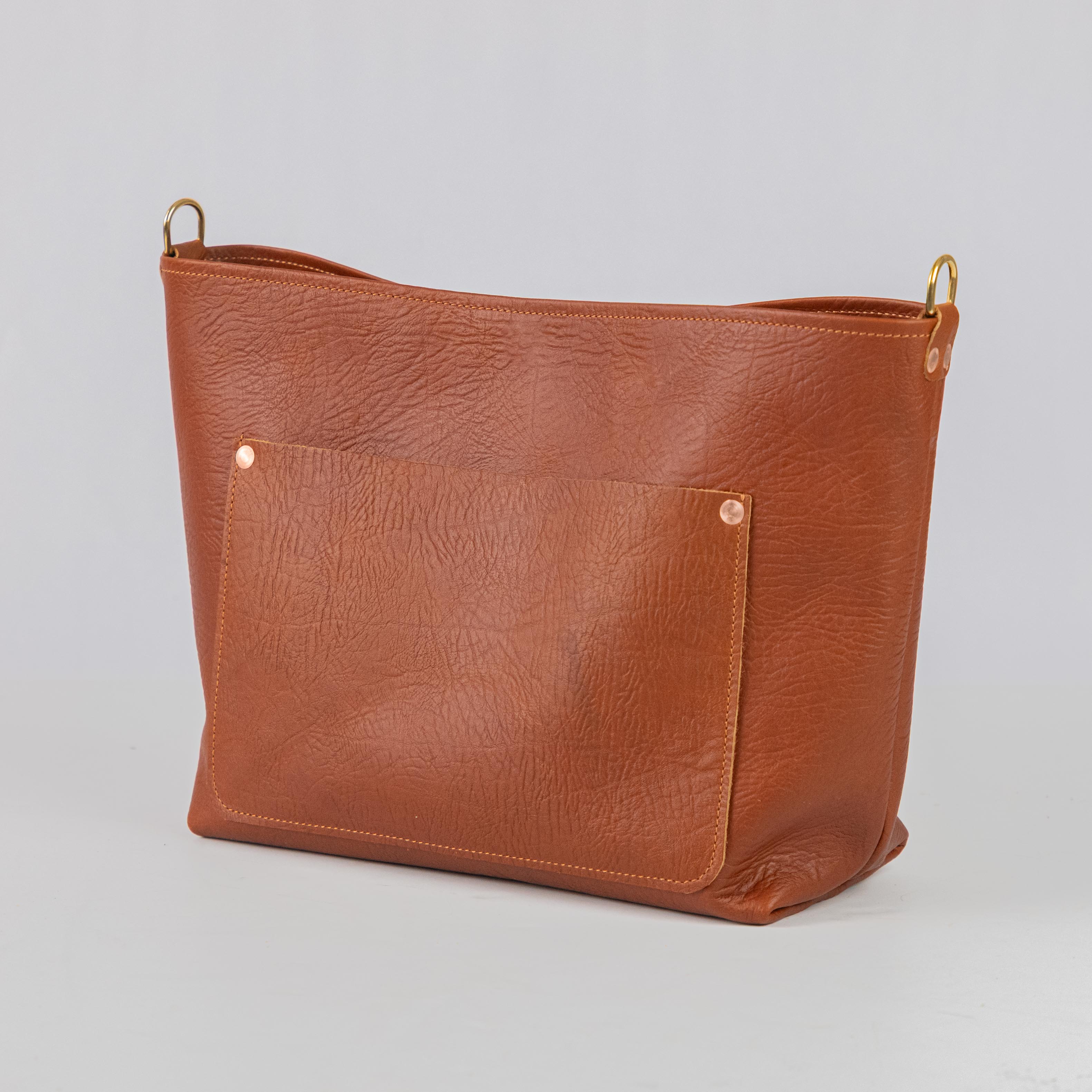 Tan Bison East West Crossbody Travel Tote