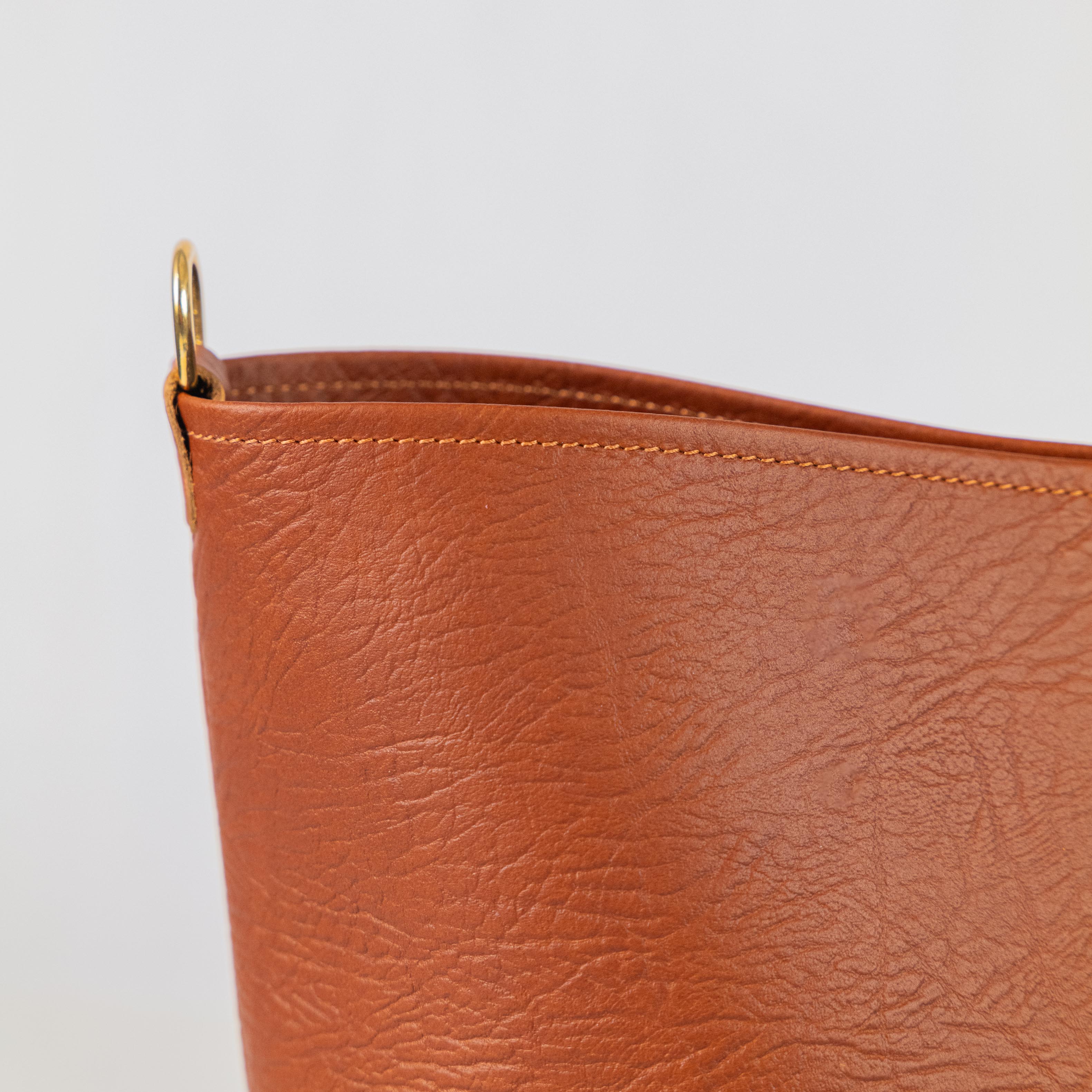 Tan Bison East West Crossbody Tote