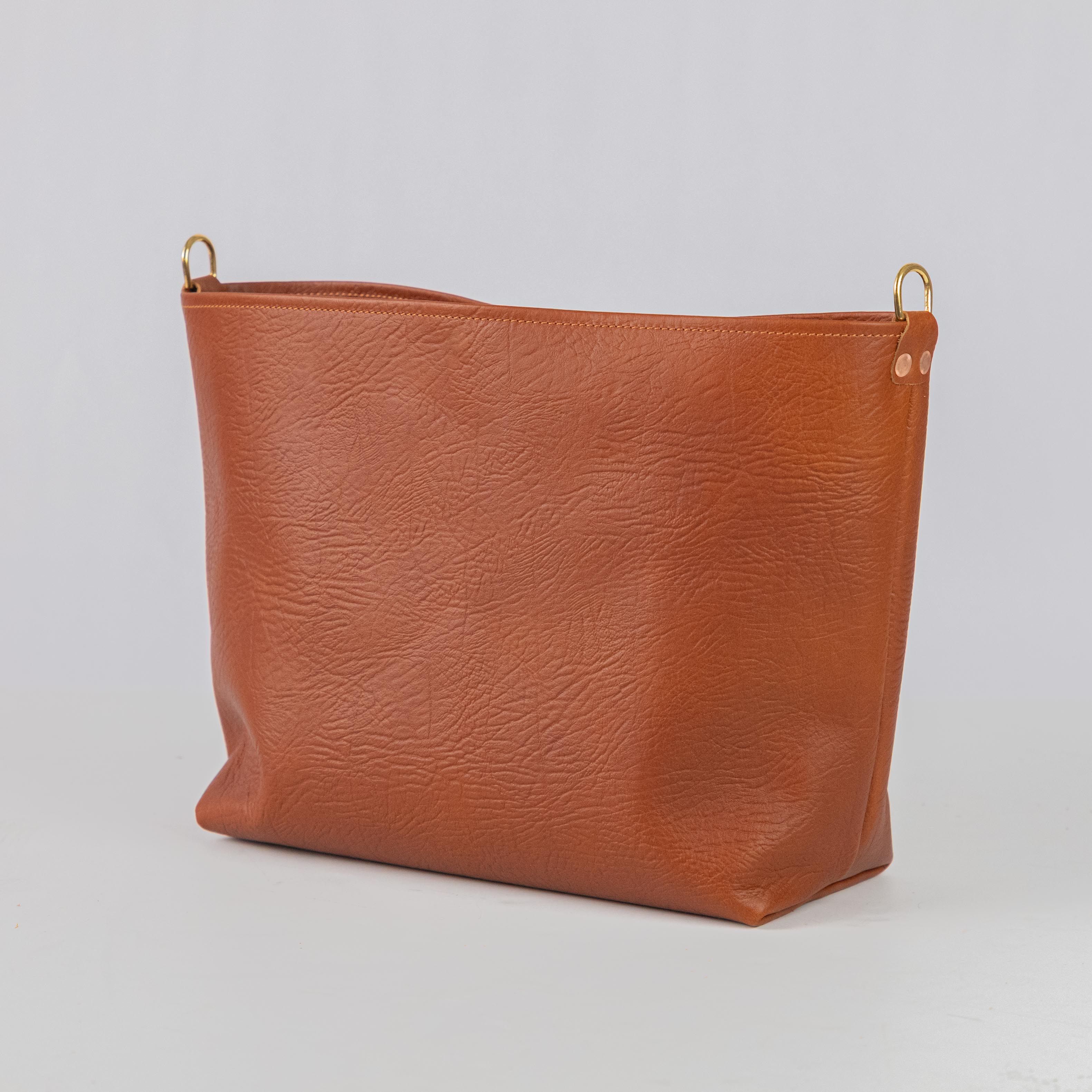 Tan Bison East West Crossbody Tote
