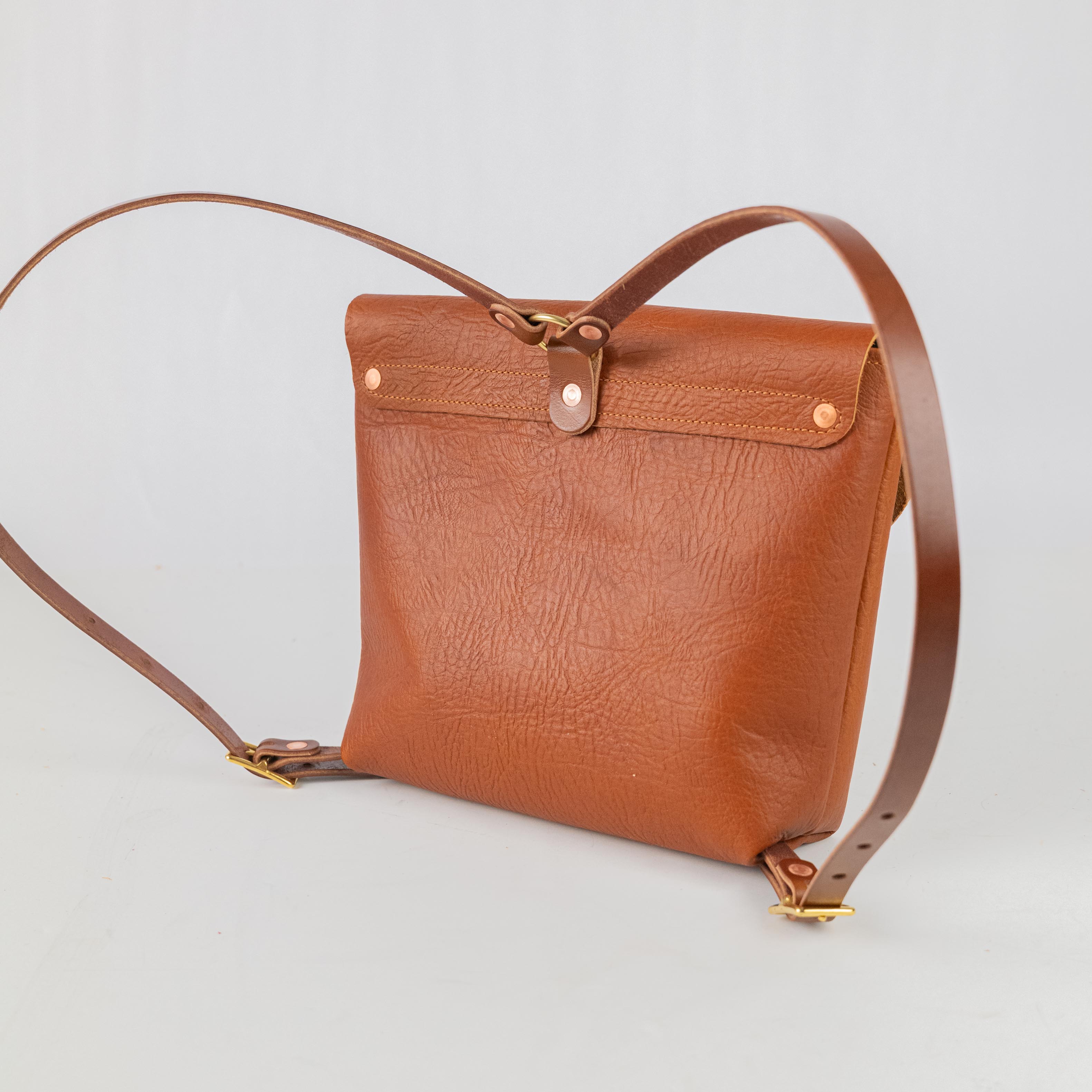 Tan Bison Leather Backpack